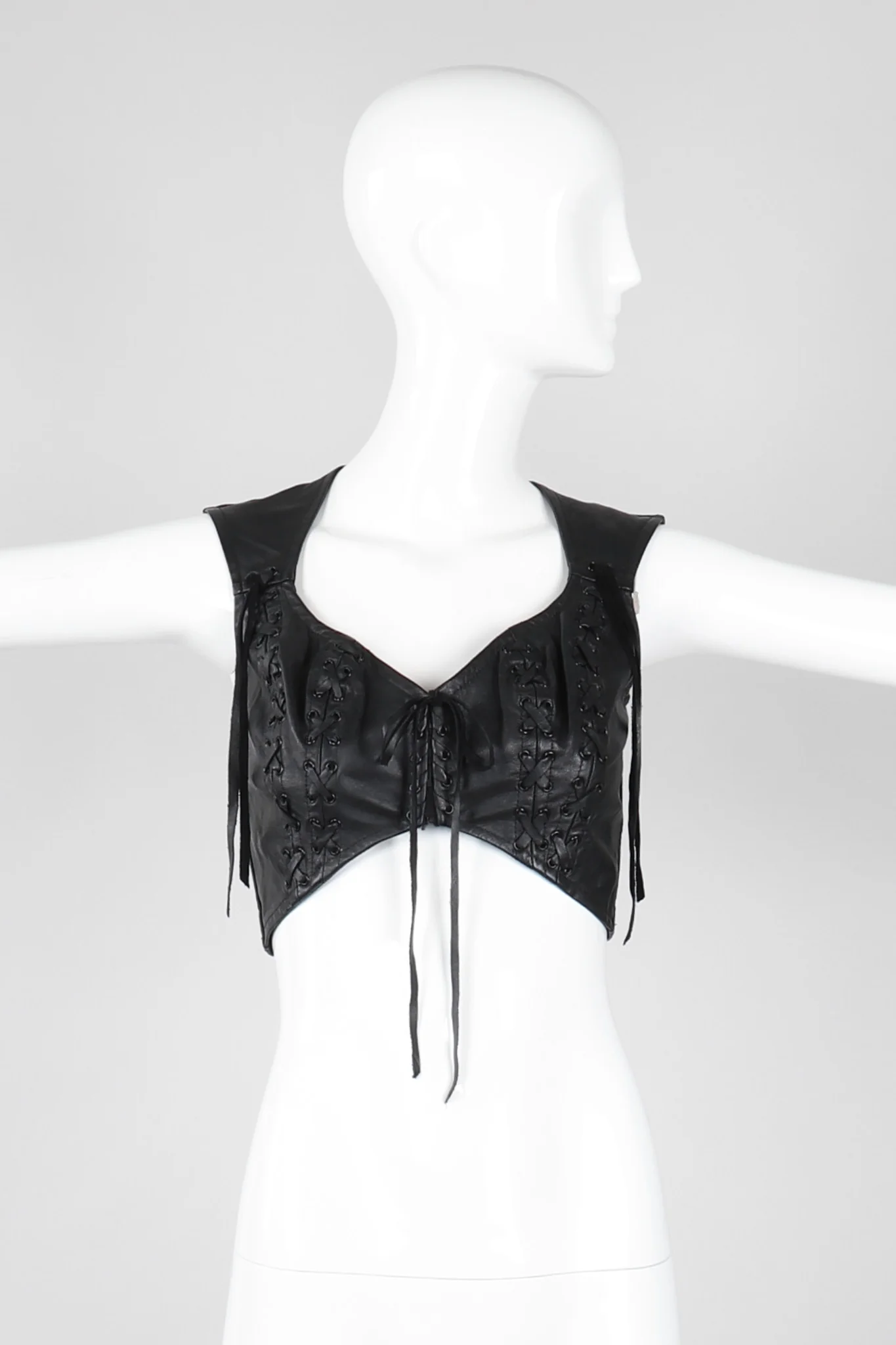 Cropped Leather Vest - Image 3