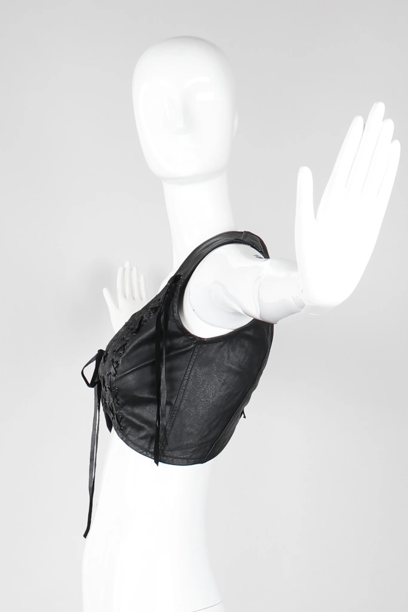 Cropped Leather Vest - Image 4