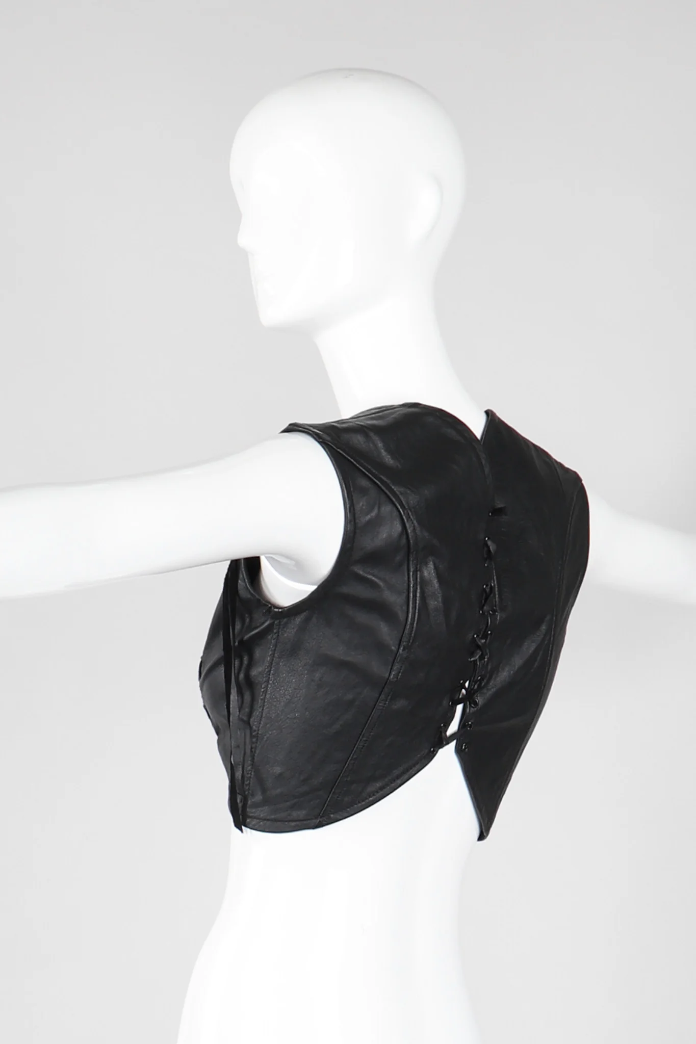 Cropped Leather Vest - Image 5