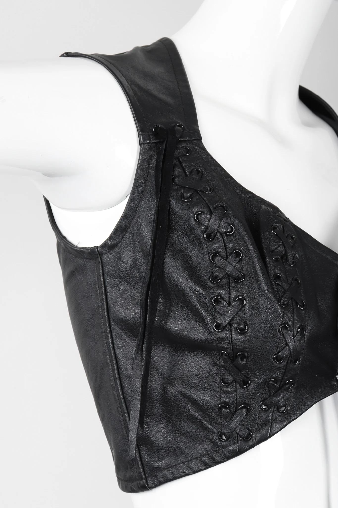 Cropped Leather Vest - Image 7