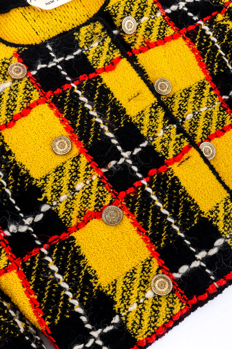 Cropped Plaid Bouclé Jacket - Image 5