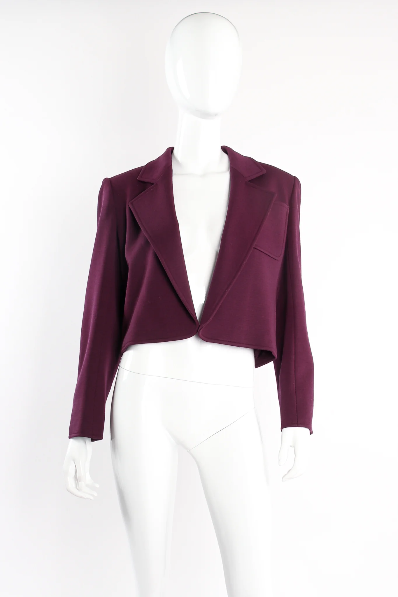 Cropped Double Knit Jacket - Image 3