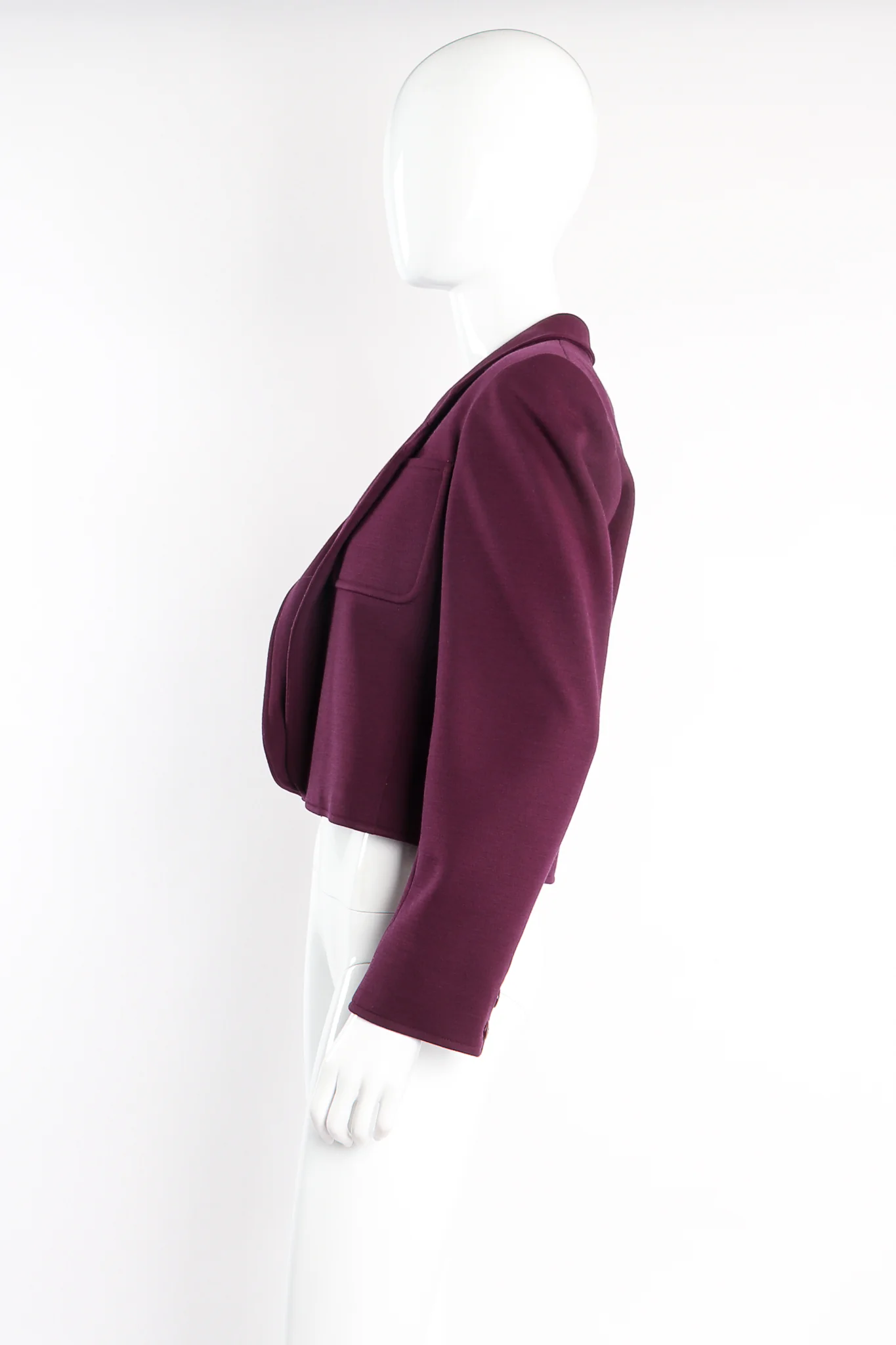Cropped Double Knit Jacket - Image 4