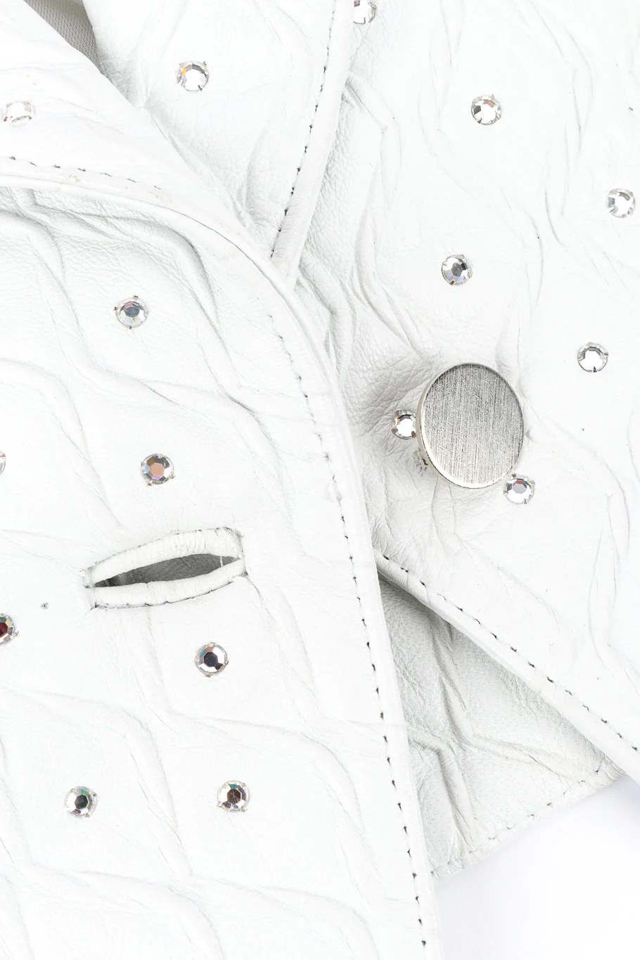 Cropped Rhinestone Leather Jacket - Image 5