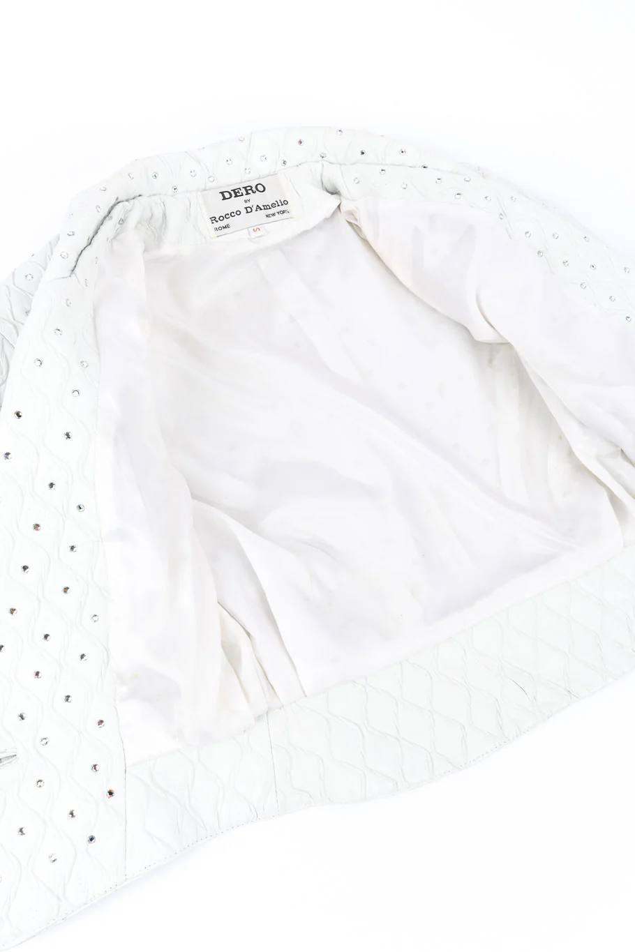 Cropped Rhinestone Leather Jacket - Image 7