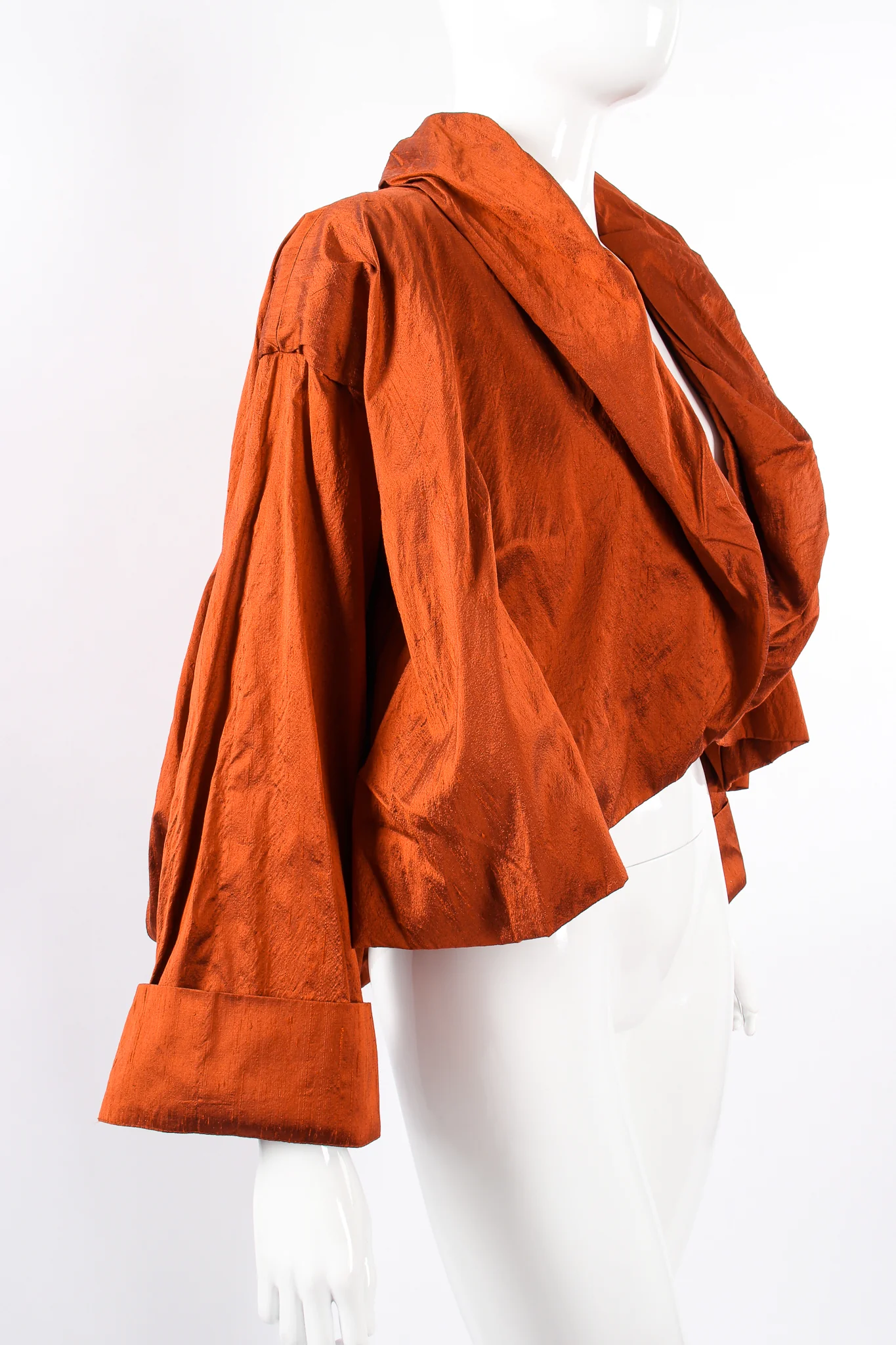 Cropped Silk Bubble Jacket - Image 3