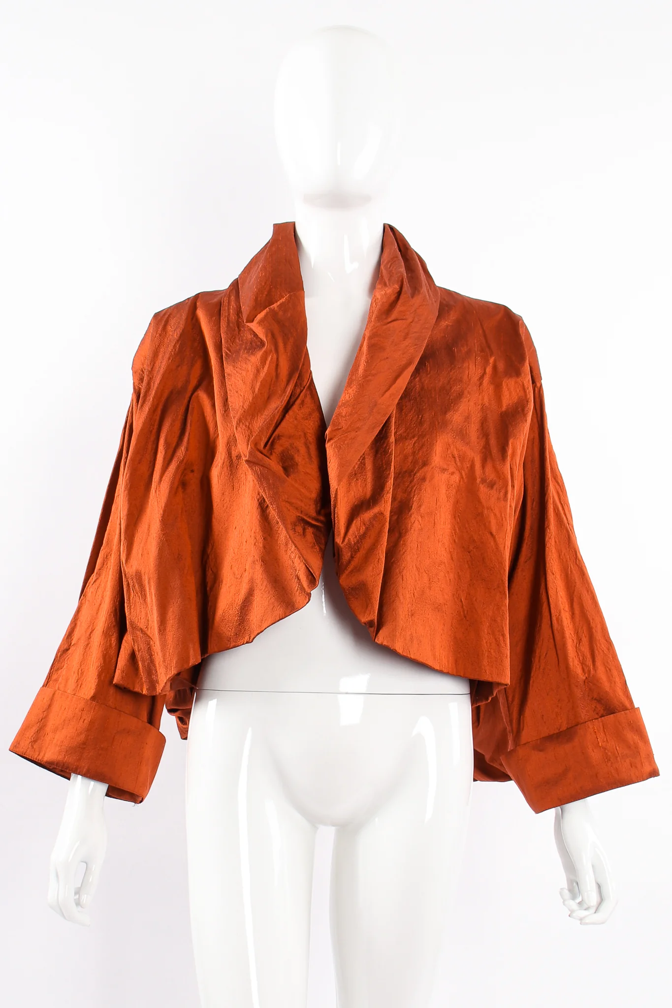 Cropped Silk Bubble Jacket - Image 5