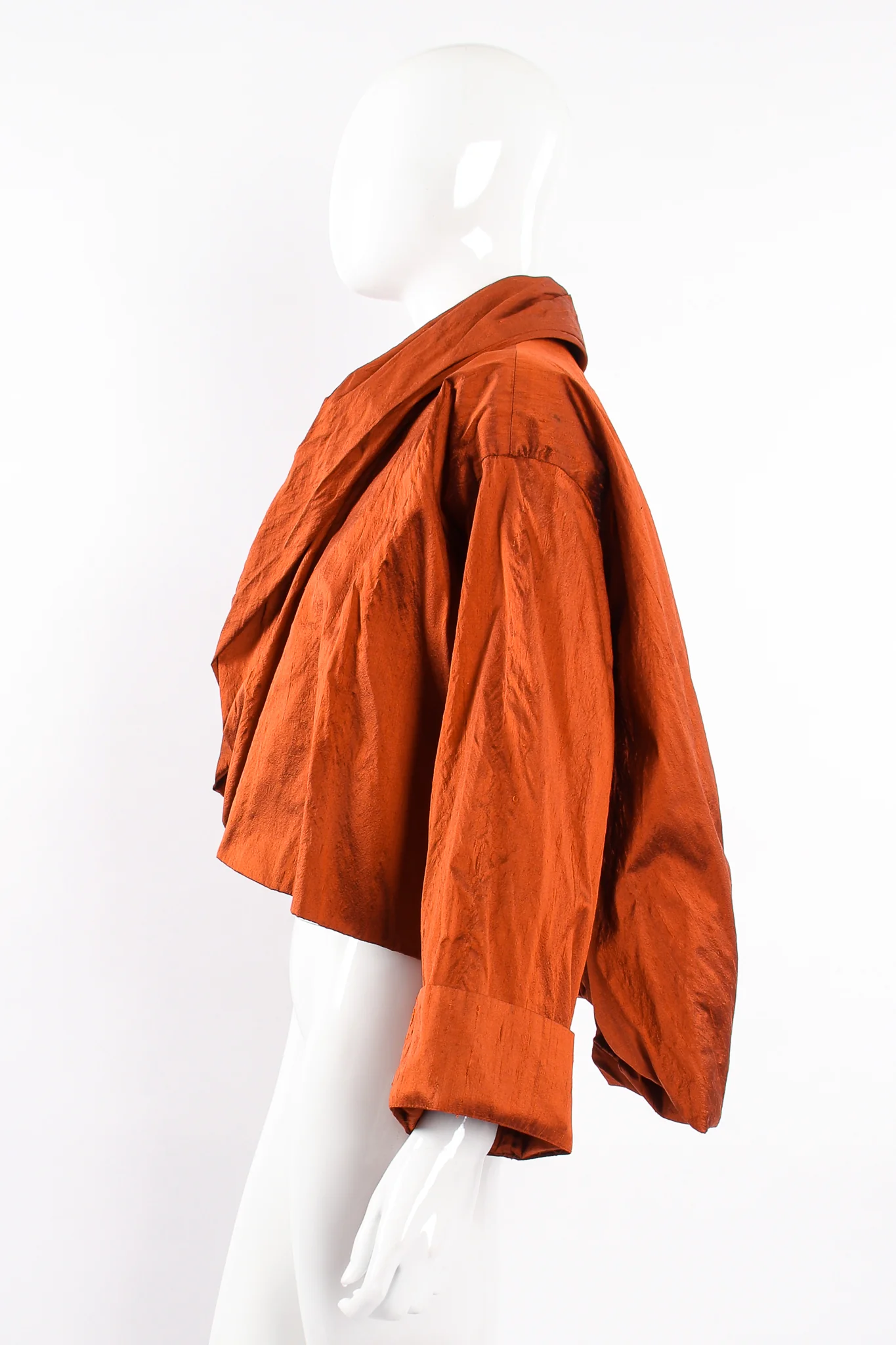 Cropped Silk Bubble Jacket - Image 7