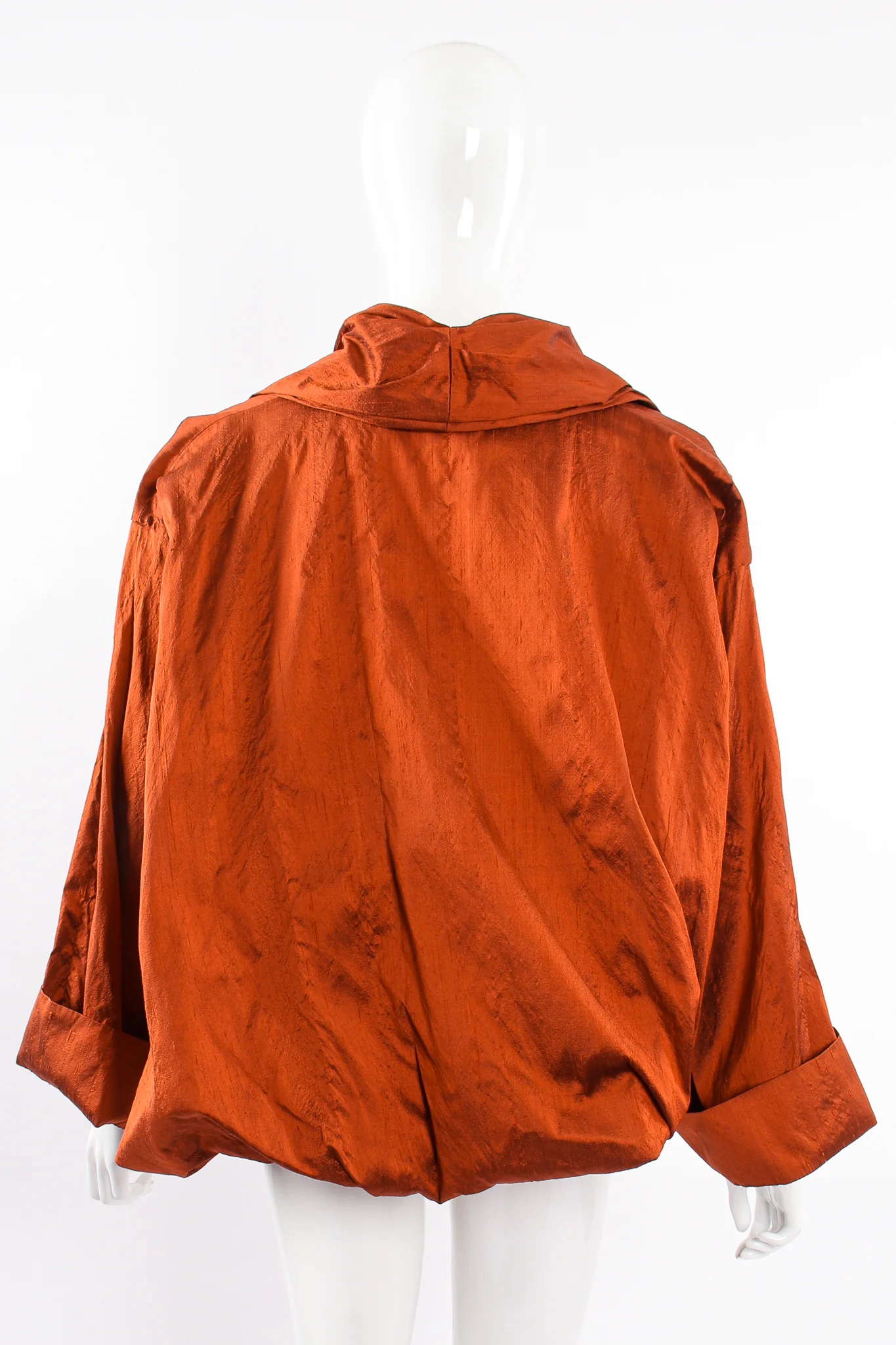 Cropped Silk Bubble Jacket - Image 8