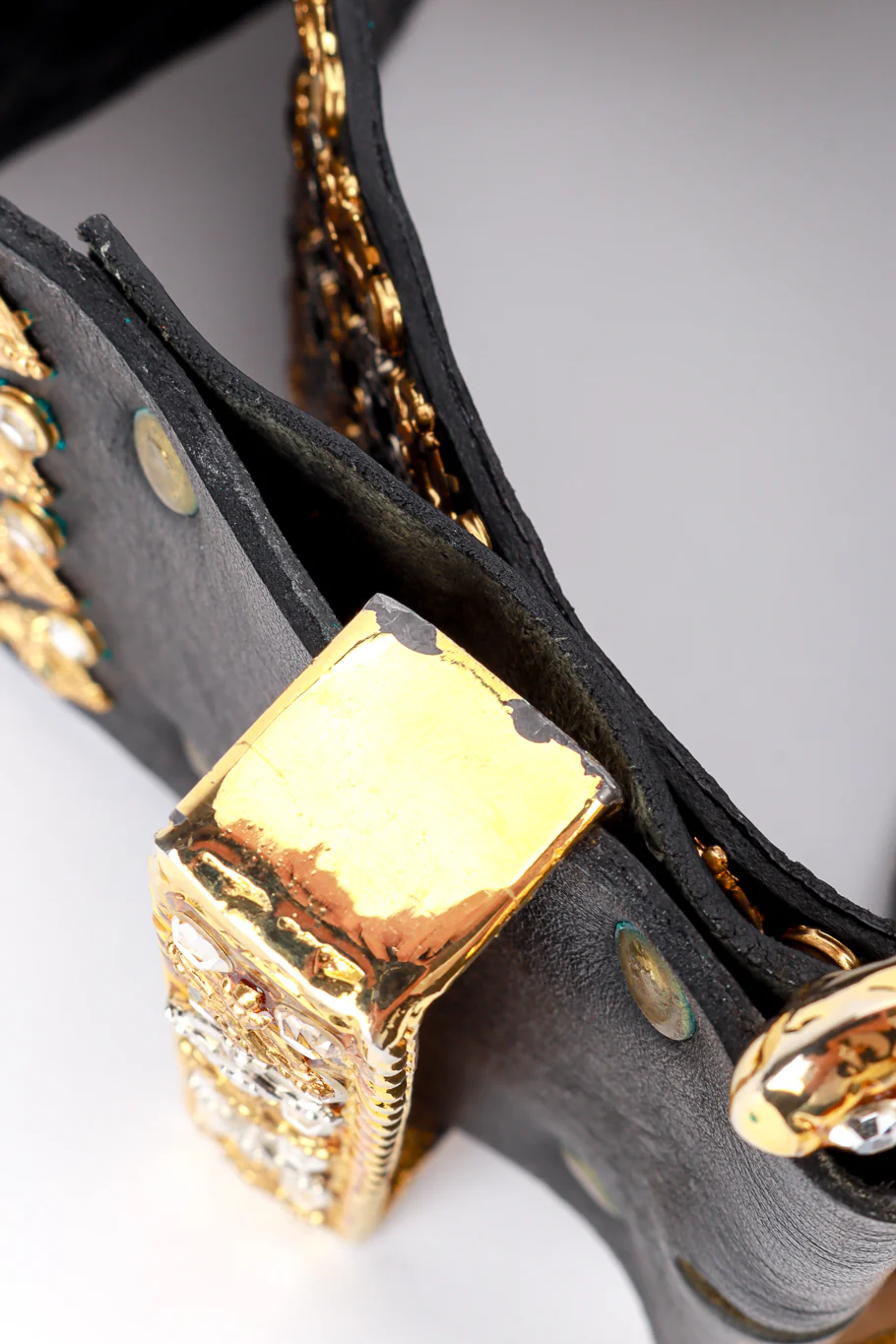 Cross Crystal Studded Leather Belt - Image 10