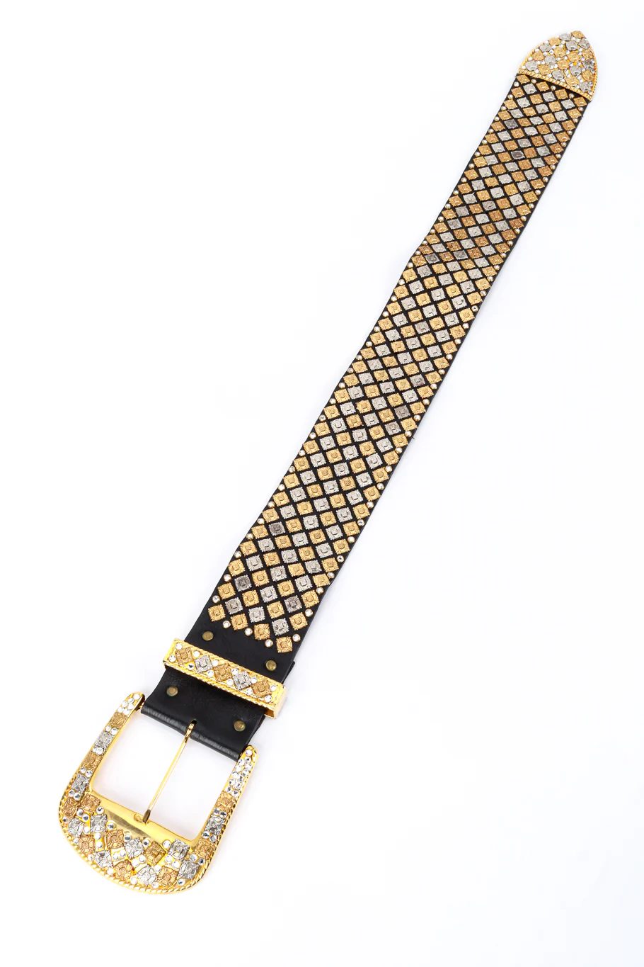 Cross Crystal Studded Leather Belt - Image 5