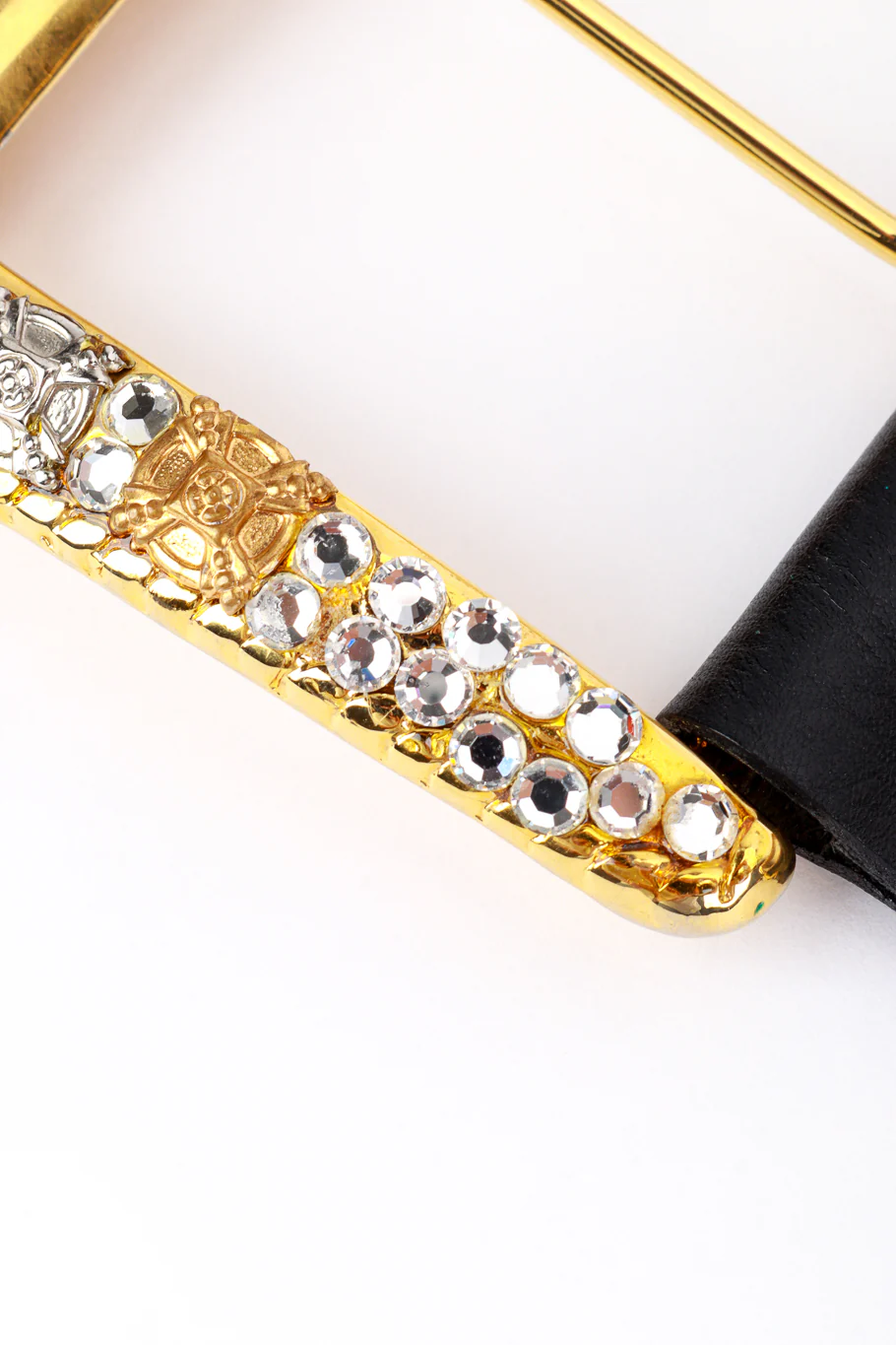 Cross Crystal Studded Leather Belt - Image 9