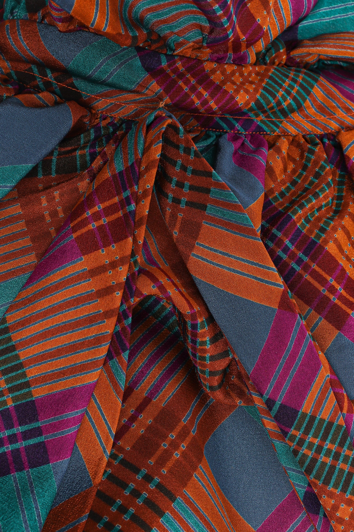 Crosshatch Ruffle Silk Blouse - Image 6