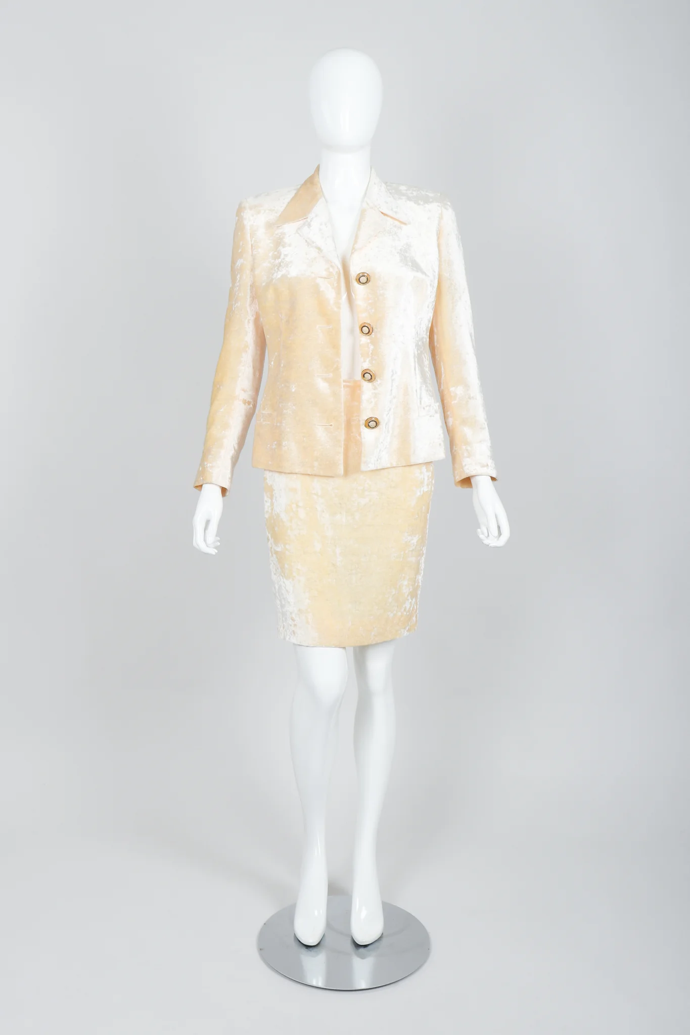 Crushed Velvet Jacket & Skirt Suit - Image 4