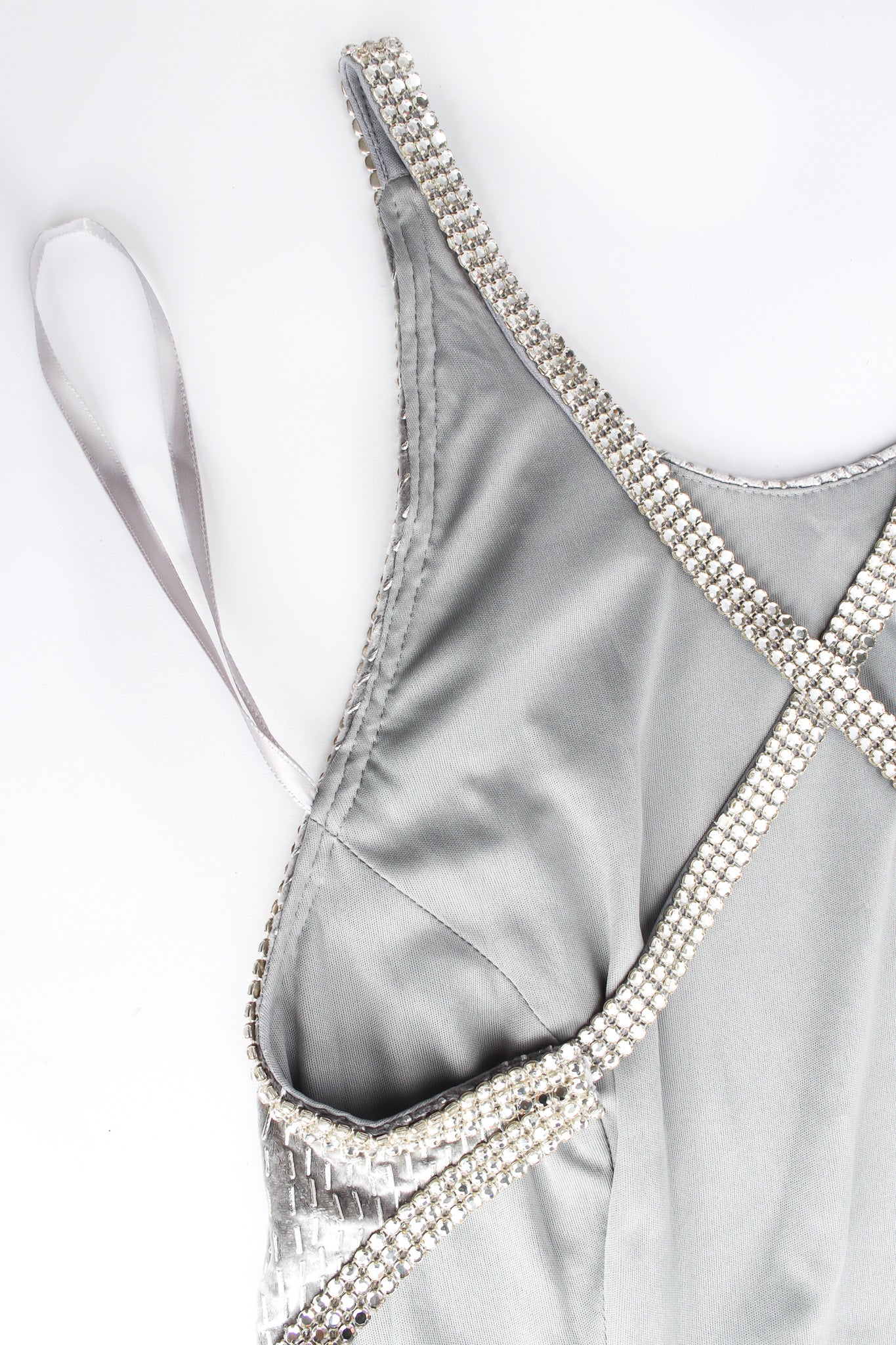 Crushed Velvet Rhinestone Metallic Dress - Image 9