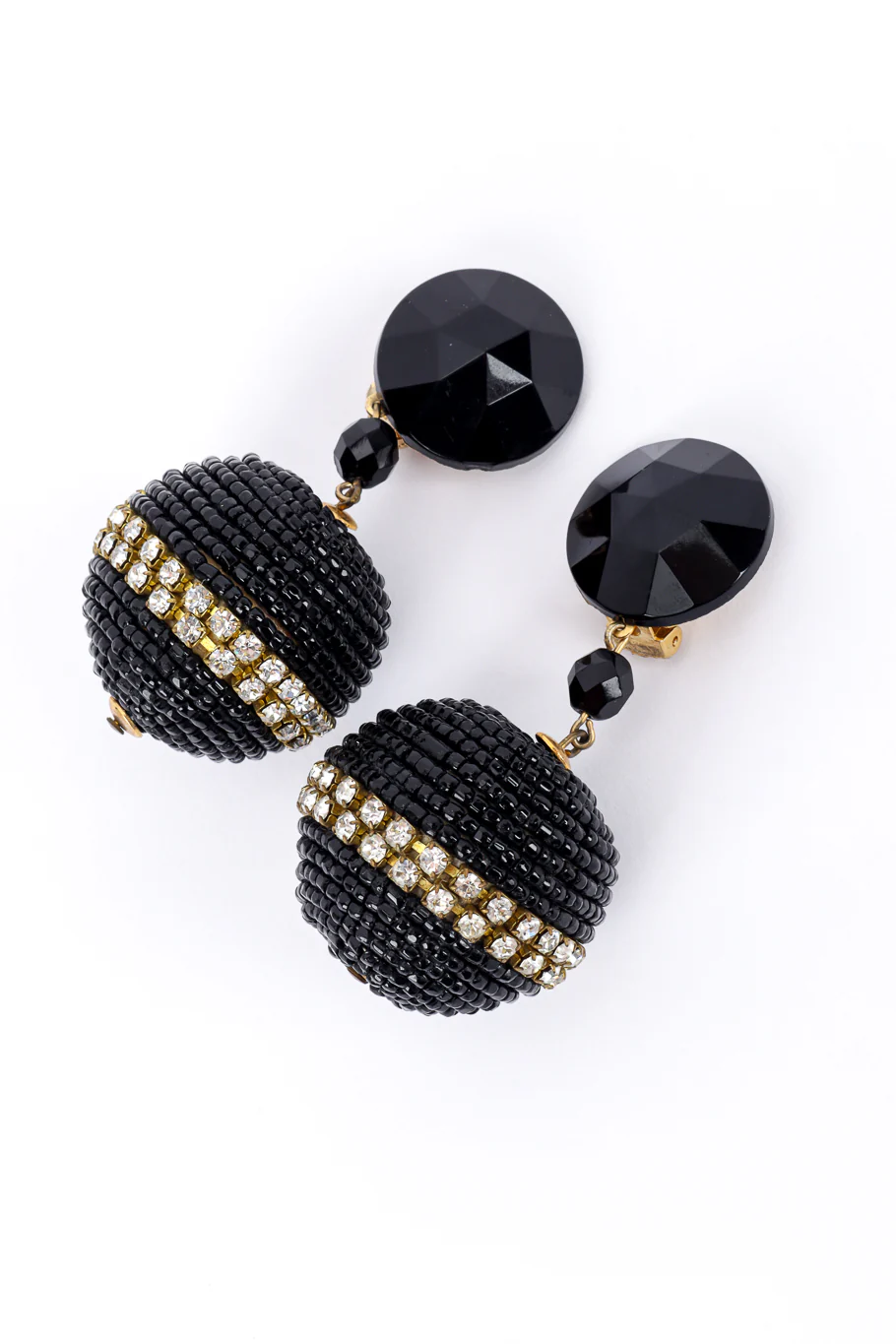 Crystal Bead Ball Drop Earrings