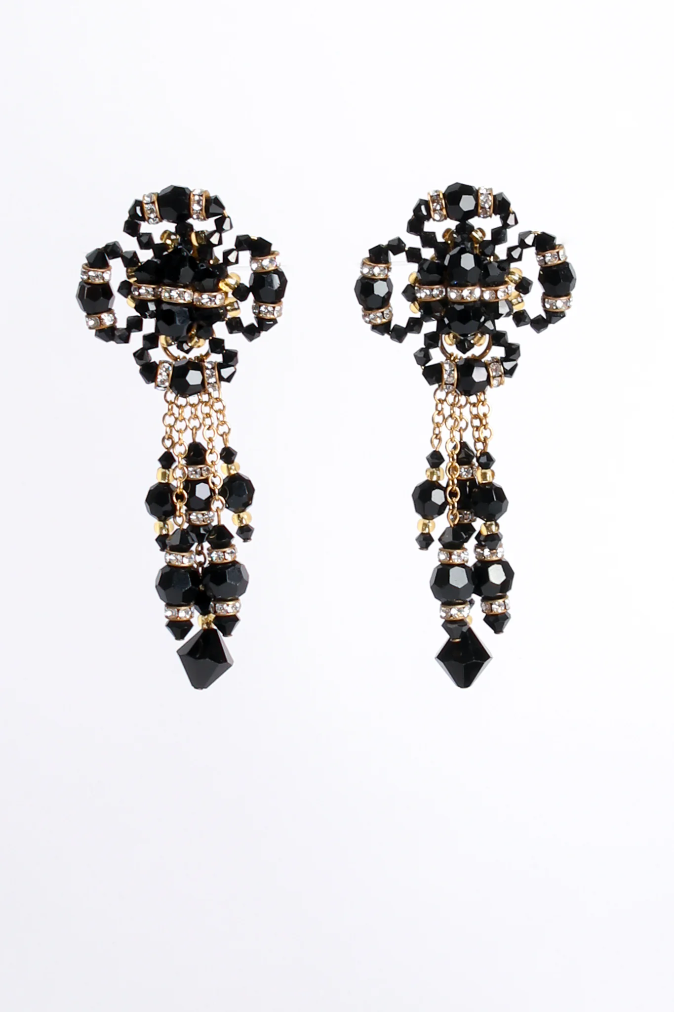 Crystal Bead Blossom Drop Earrings - Image 2