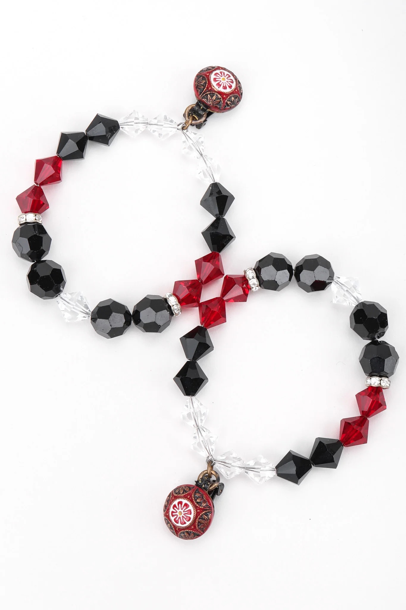 Crystal Bead Hoop Earrings - Image 4