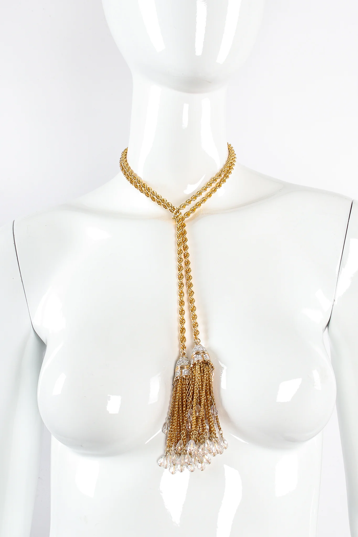 Crystal Bead Tassel Wrap Lariat - Image 4