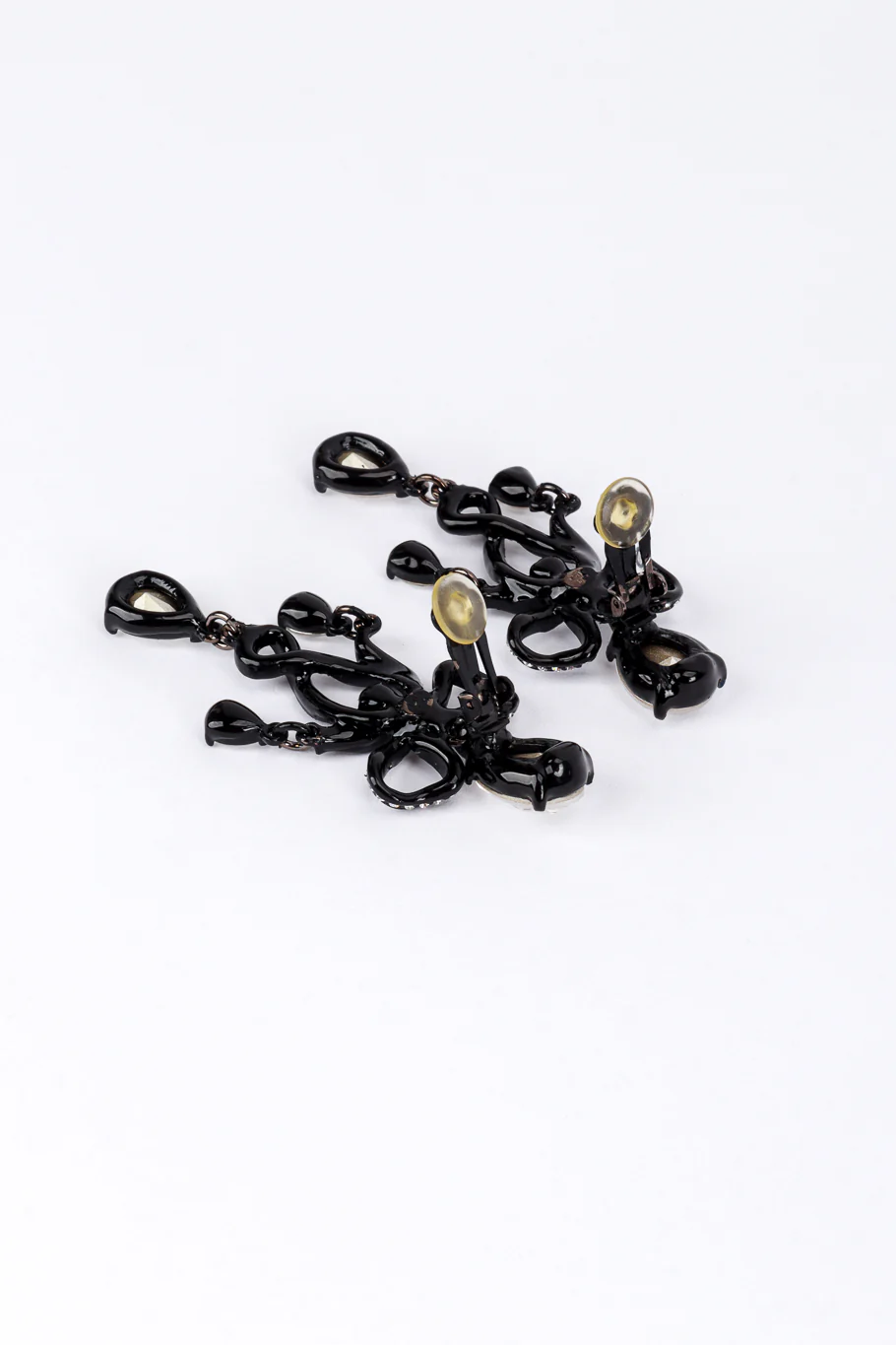 Crystal Bow Ribbon Drop Earrings - Image 4