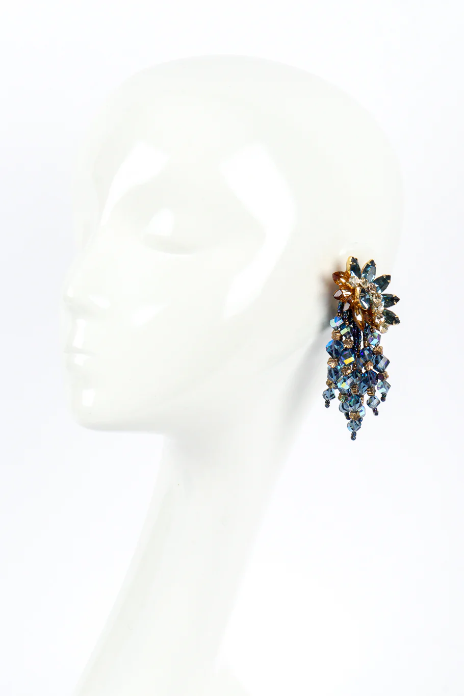 Crystal Burst Fringe Earrings - Image 2