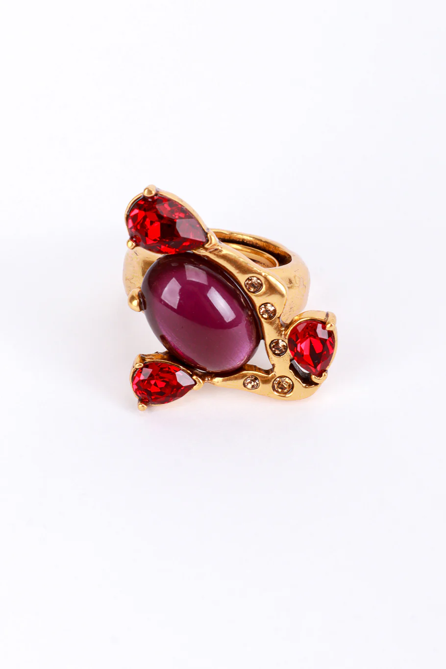 Crystal & Cabochon Branch Ring