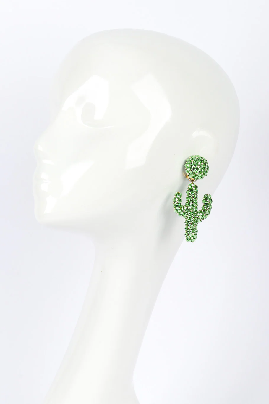 Crystal Cactus Drop Earrings - Image 2
