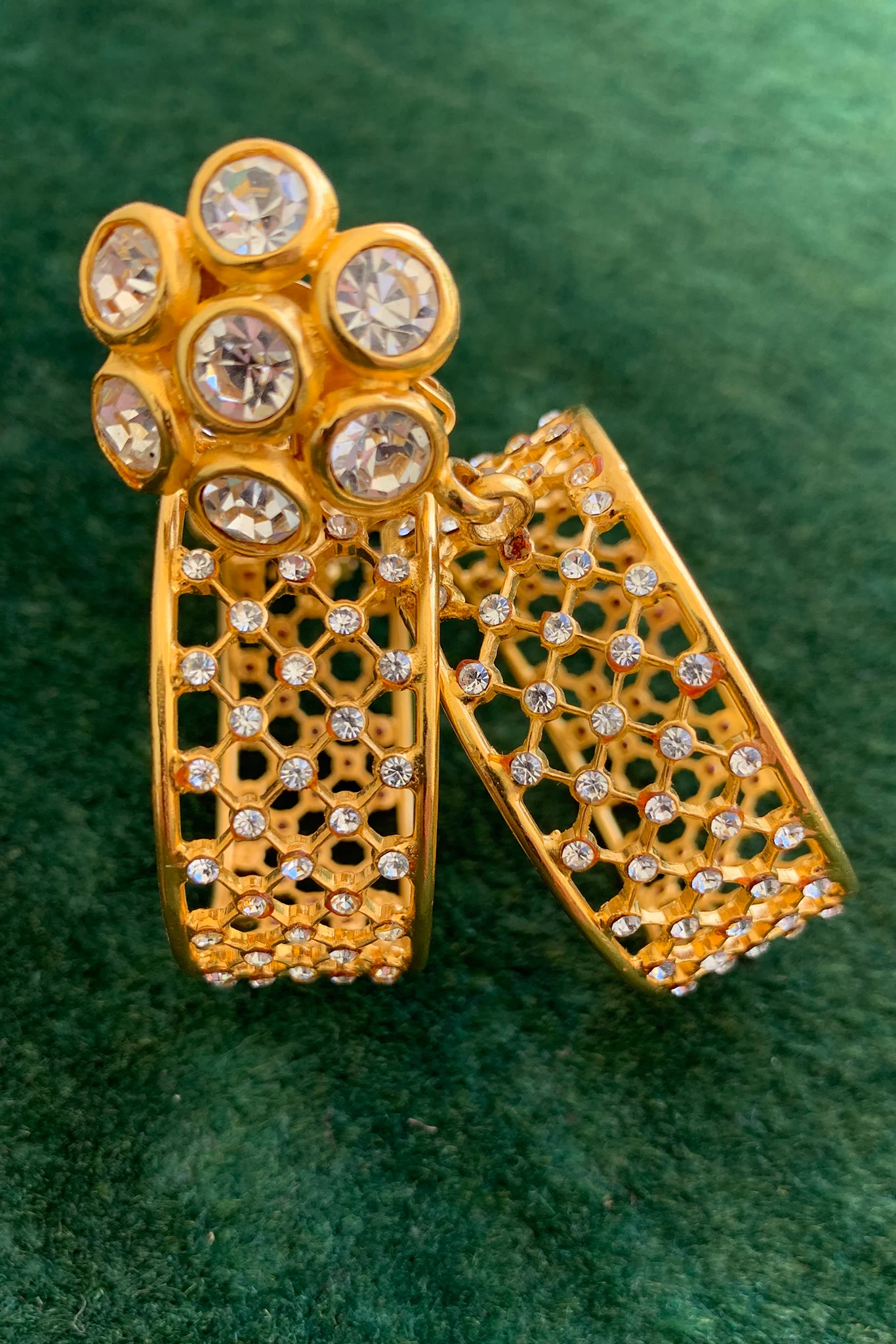 Crystal Cage Hoop Earrings - Image 3