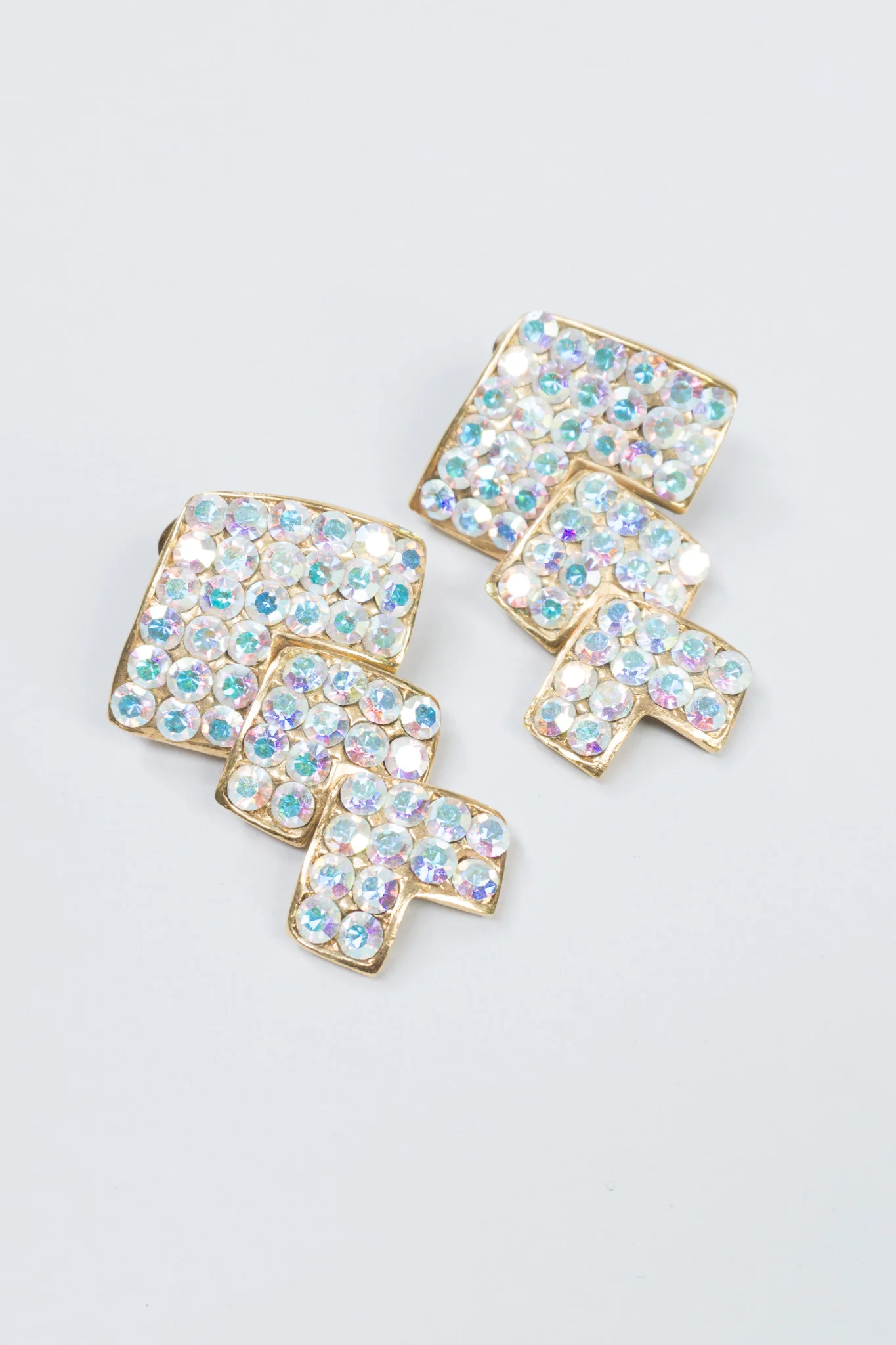 Crystal Chevron Earrings - Image 2