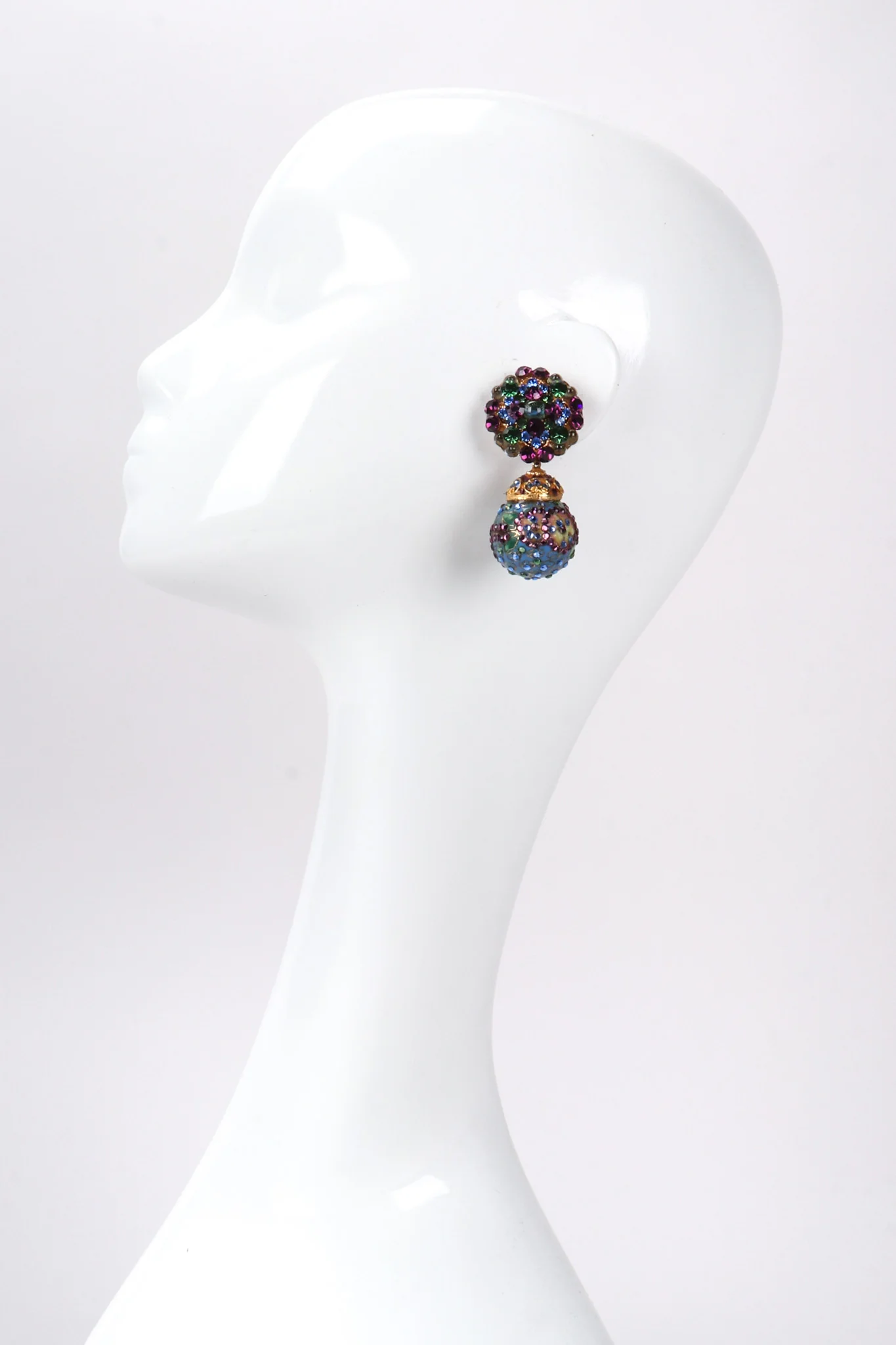 Crystal Cloisonne Ball Drop Earrings - Image 2