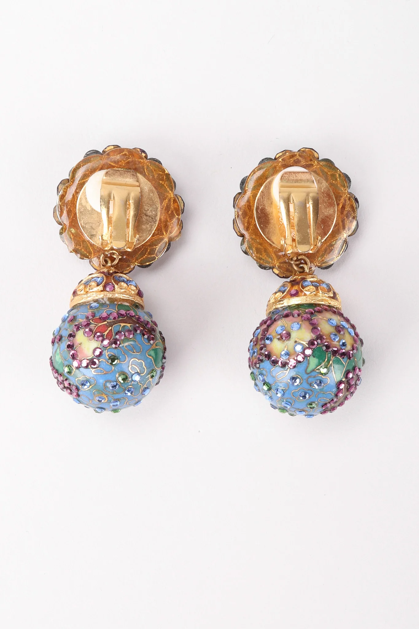 Crystal Cloisonne Ball Drop Earrings - Image 7