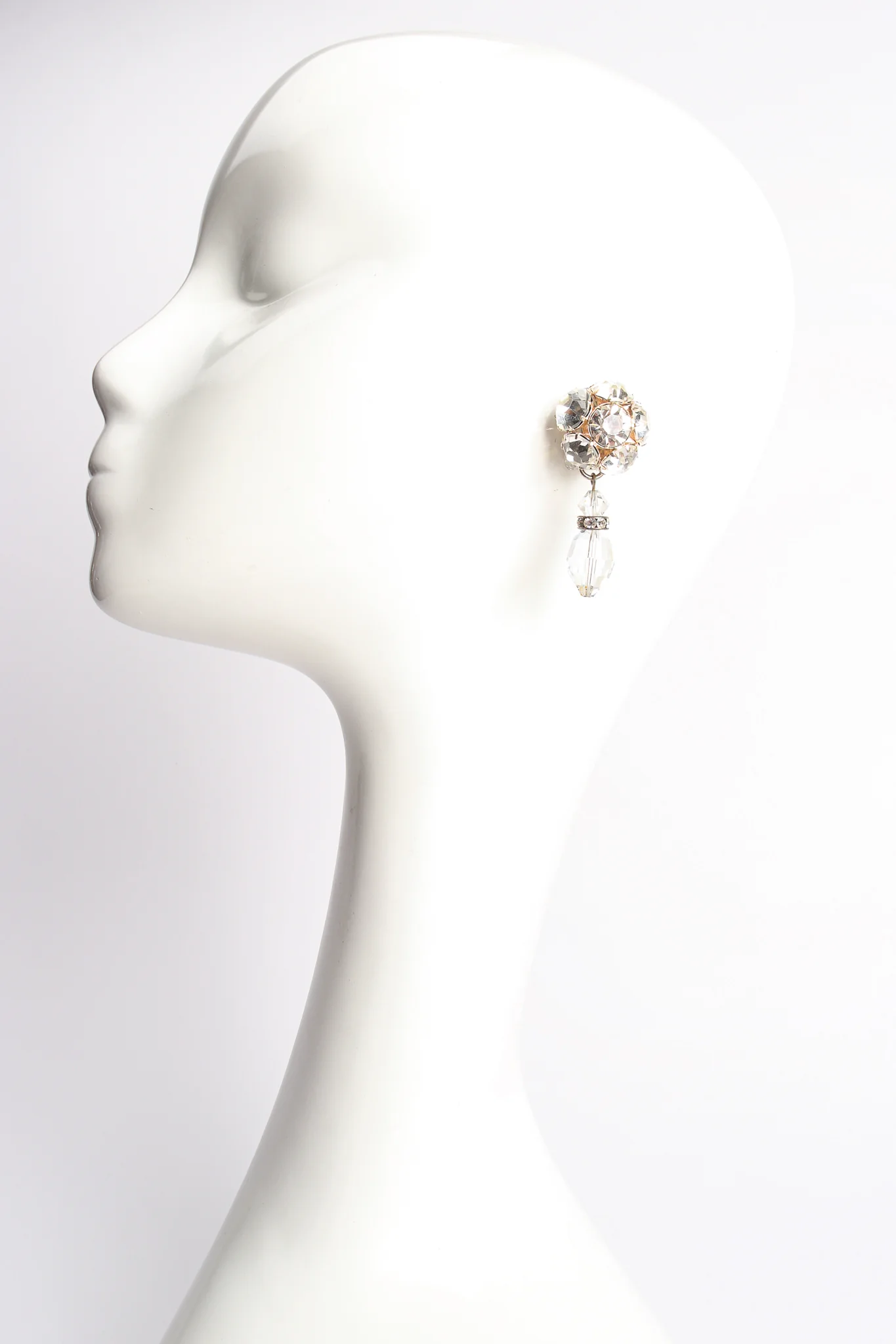 Crystal Cluster Drop Earrings - Image 2