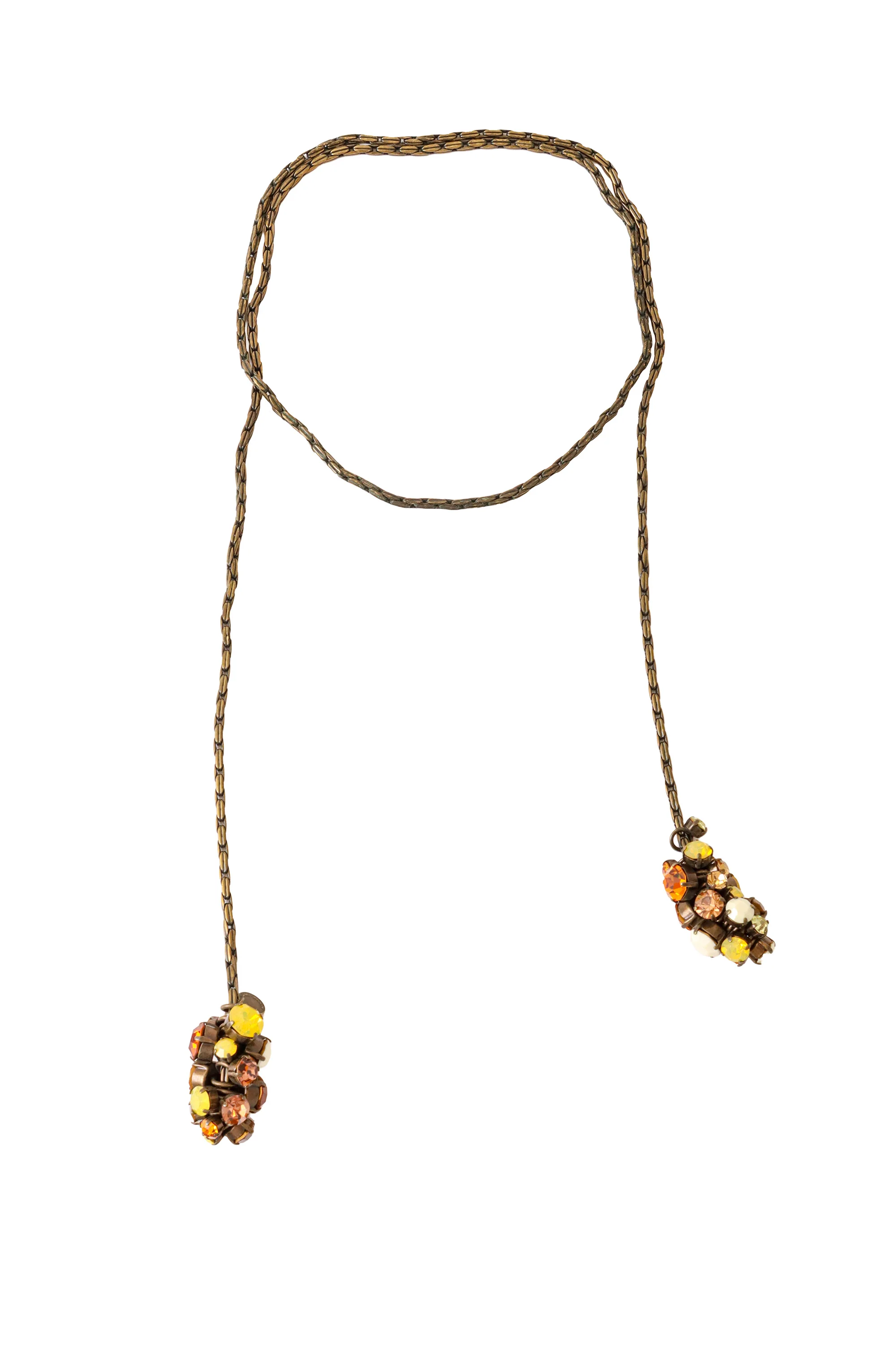 Crystal Cluster Lariat Necklace