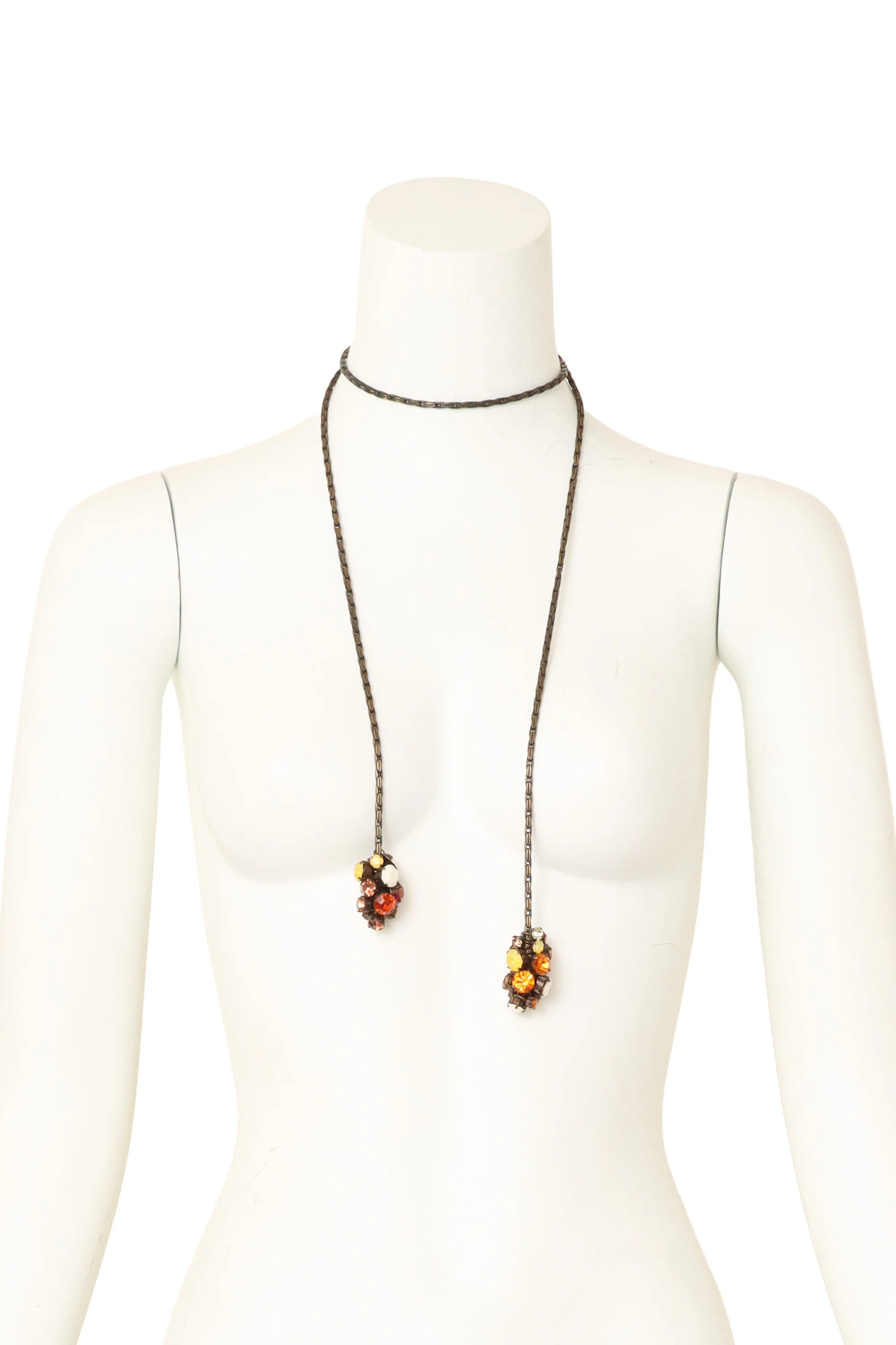 Crystal Cluster Lariat Necklace - Image 2