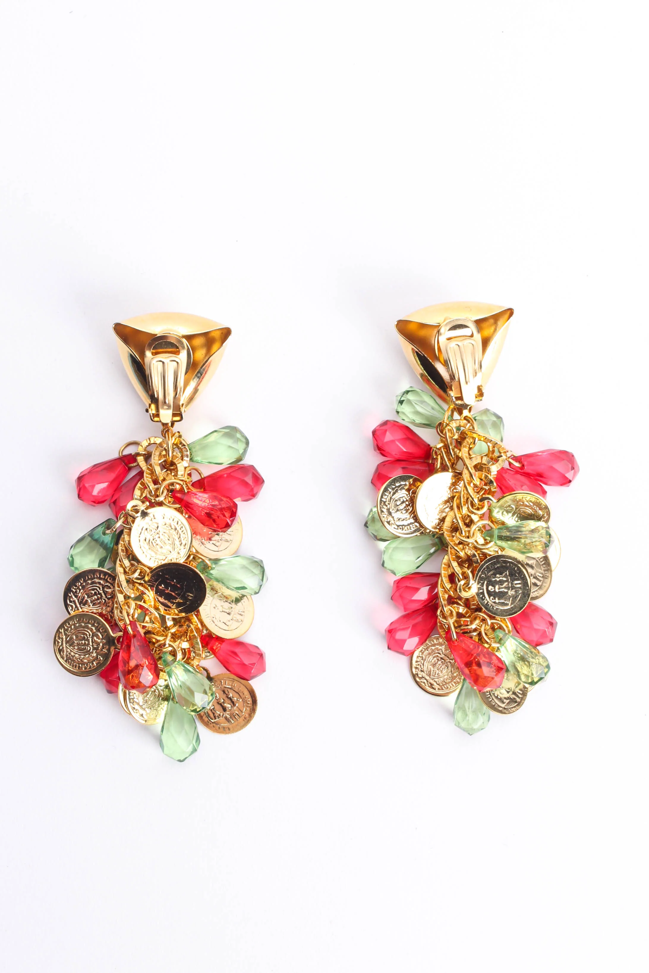 Crystal Coin Waterfall Earrings - Image 3