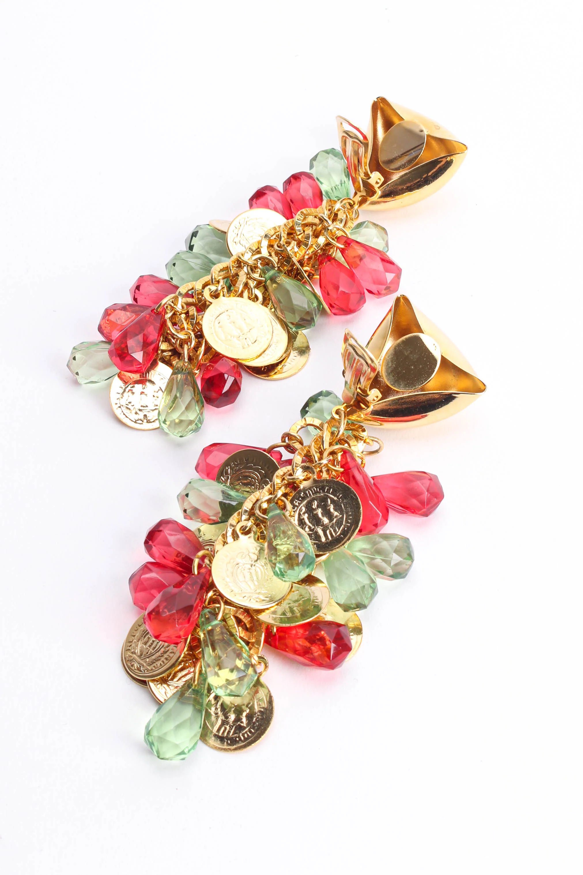 Crystal Coin Waterfall Earrings - Image 4