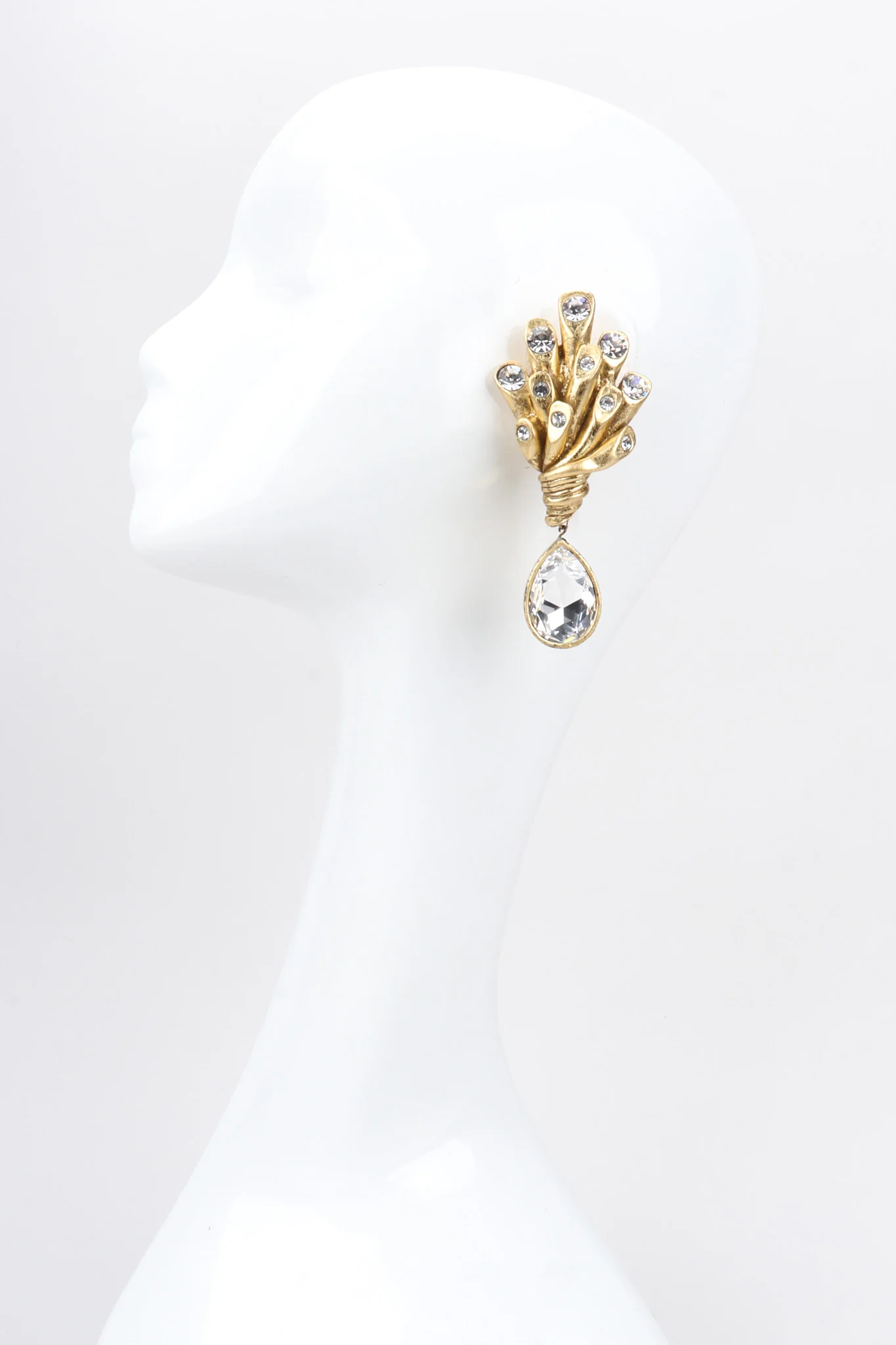 Crystal Coral Branch Drop Earring - Image 2