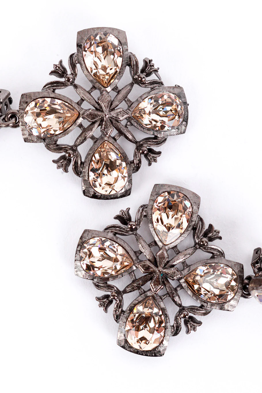 Crystal Cross Drop Earrings - Image 3