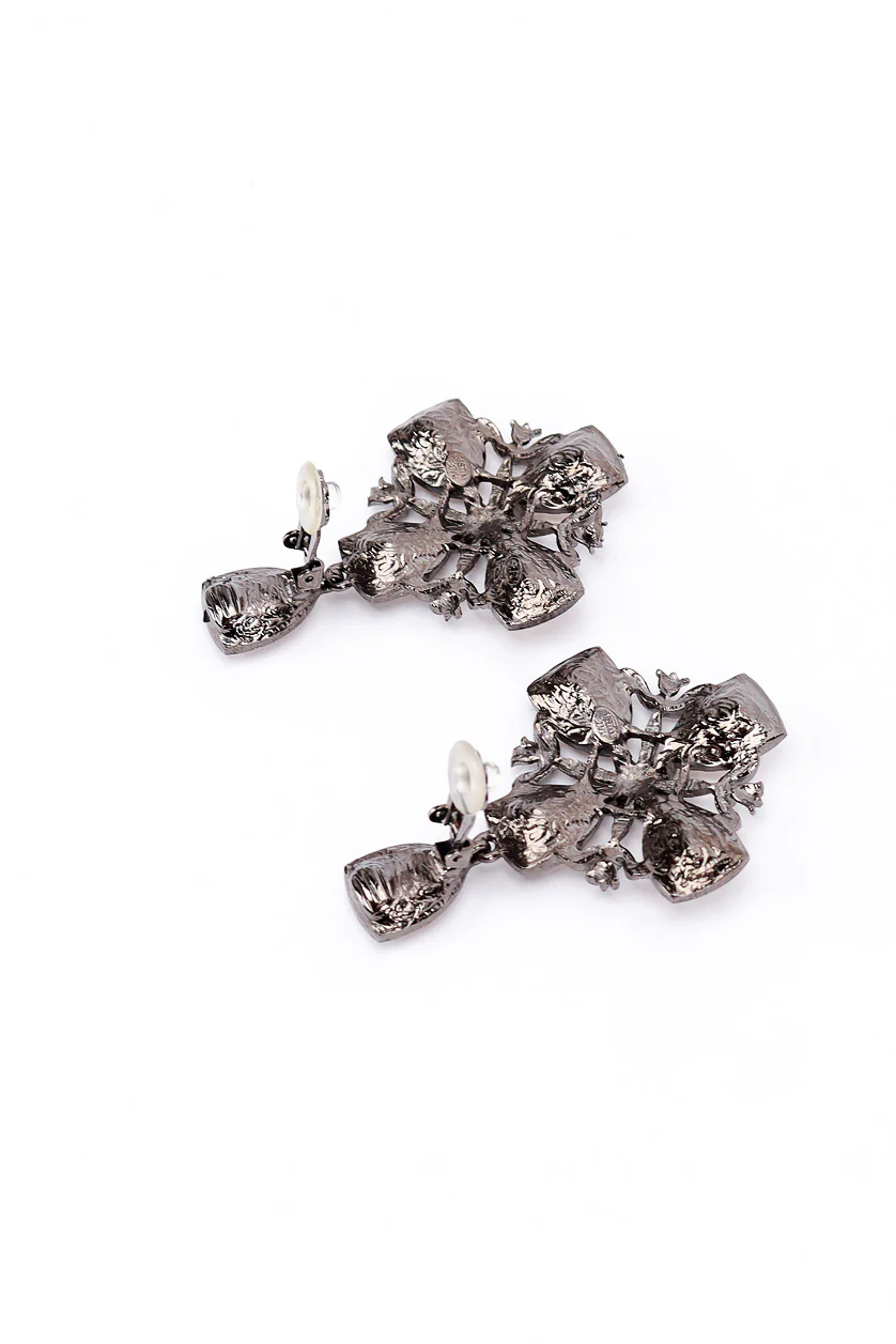 Crystal Cross Drop Earrings - Image 4