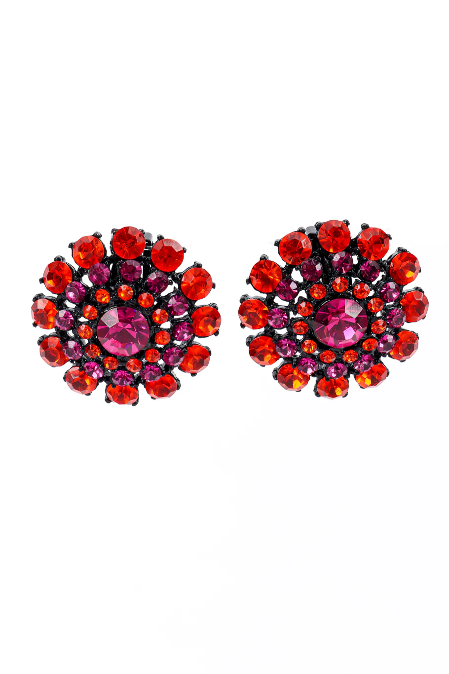 Crystal Dome Button Earrings