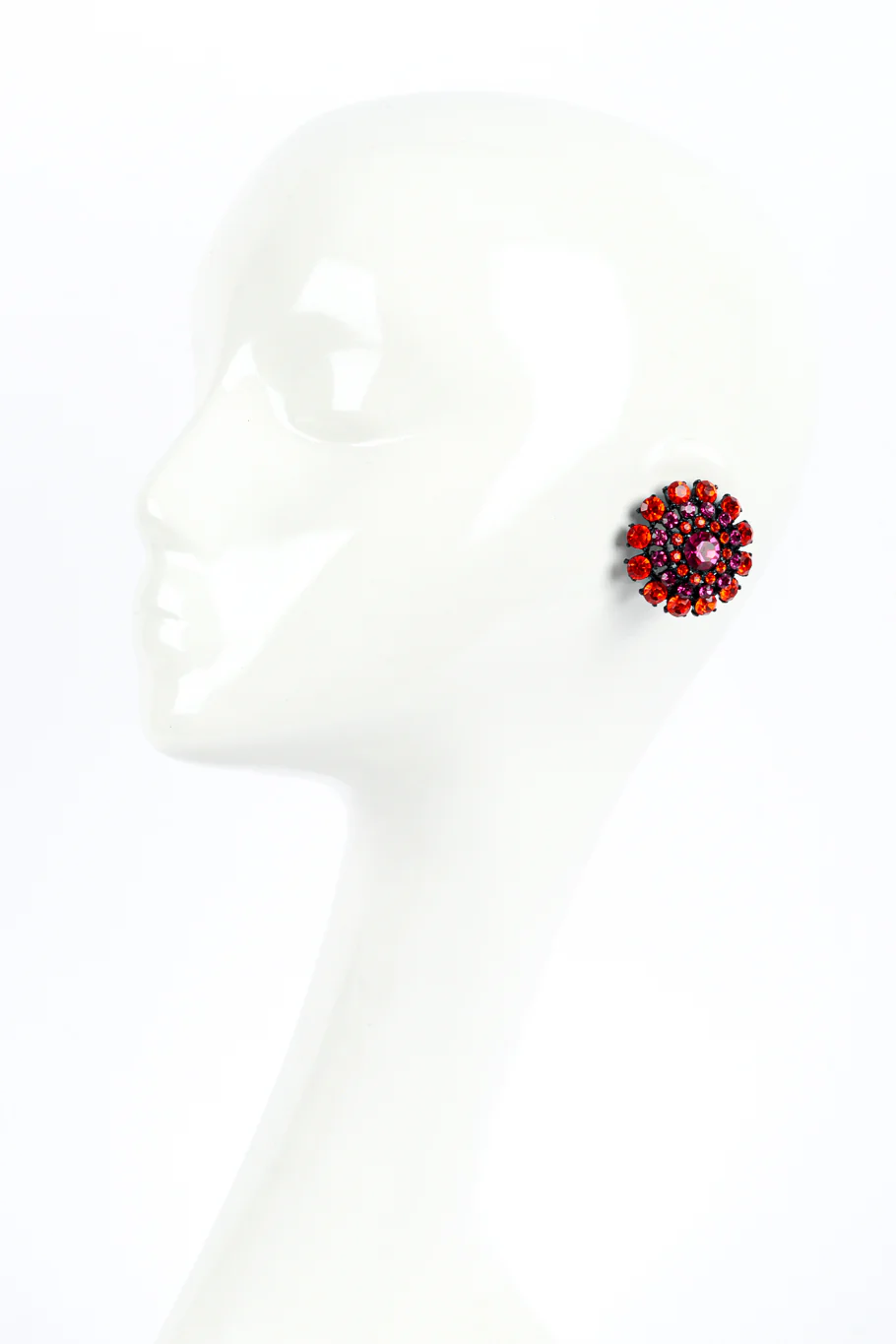 Crystal Dome Button Earrings - Image 2