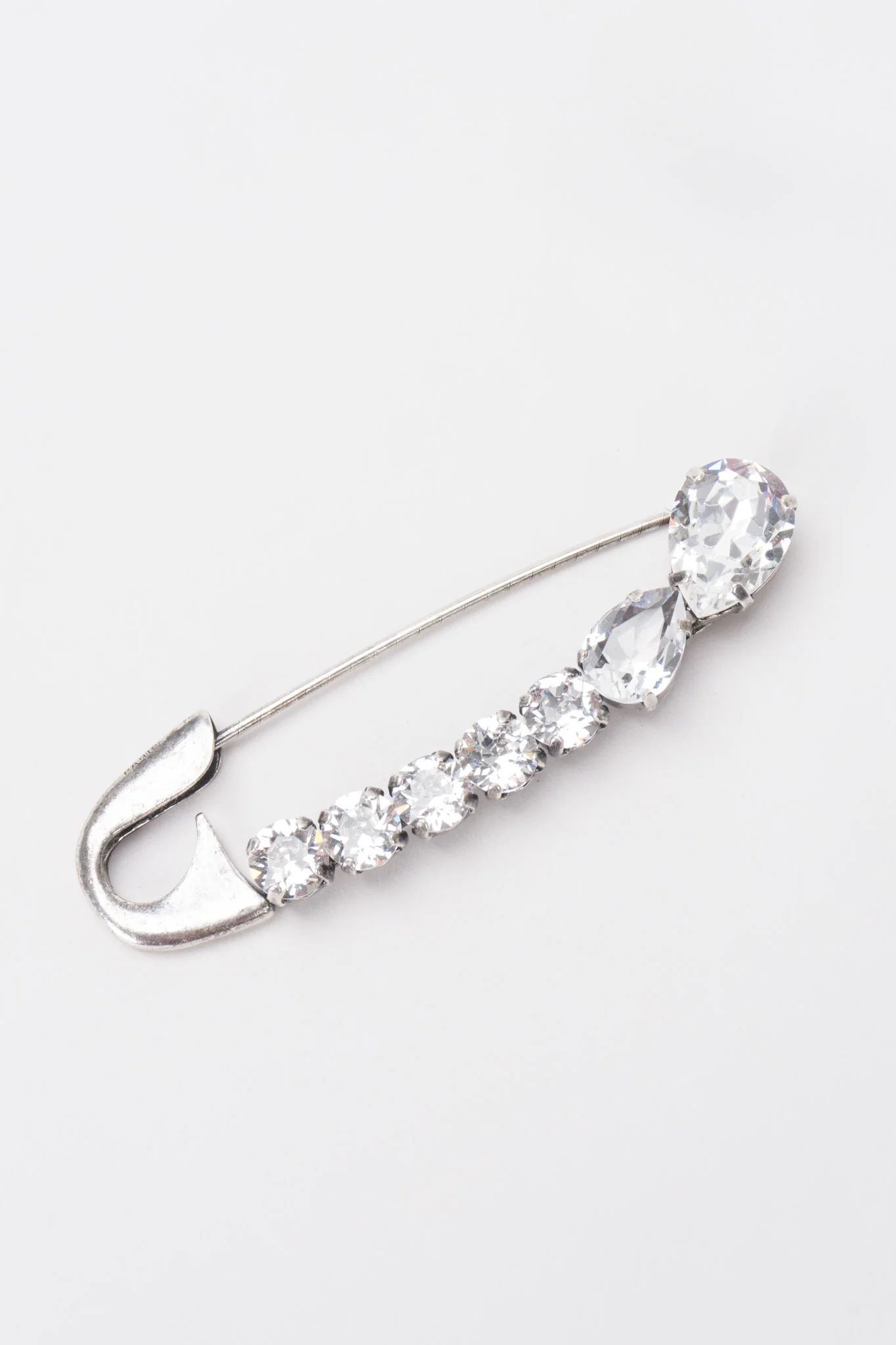 Crystal Embellished Safety Pin Brooch - Image 2