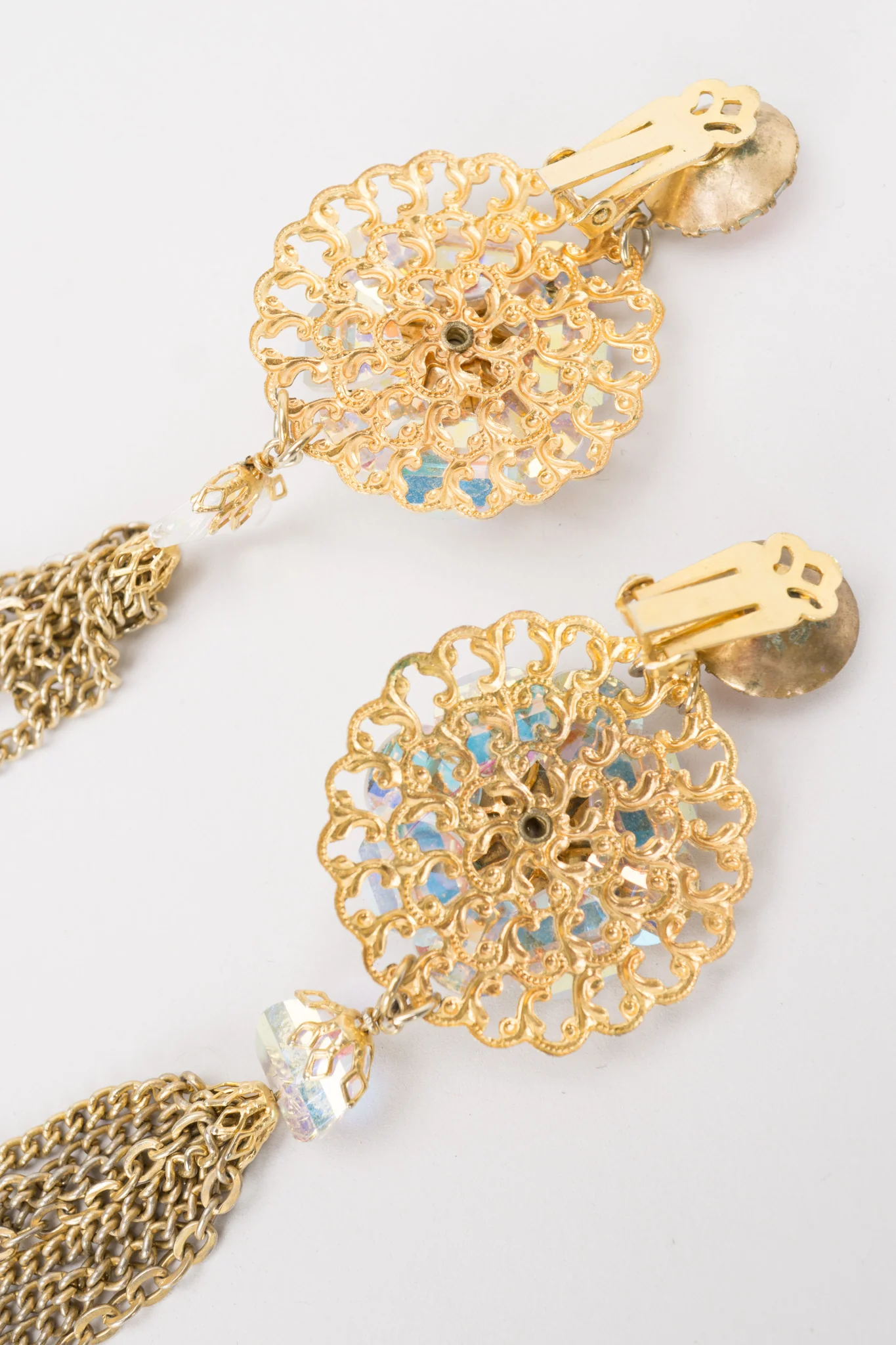 Crystal Filigree Tassel Earrings - Image 9