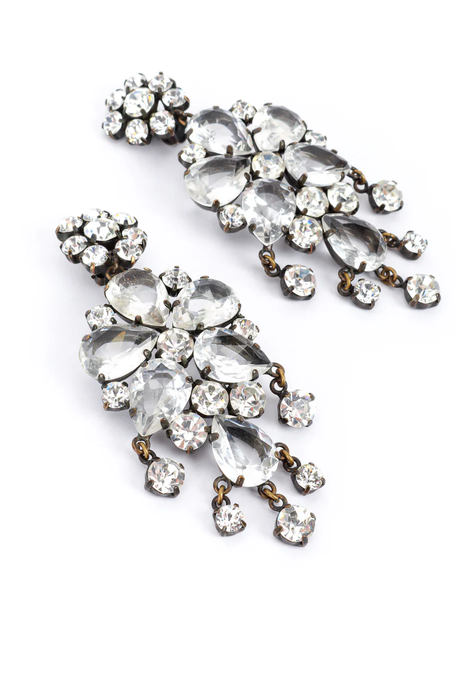 Crystal Flower Drop Earrings - Image 4