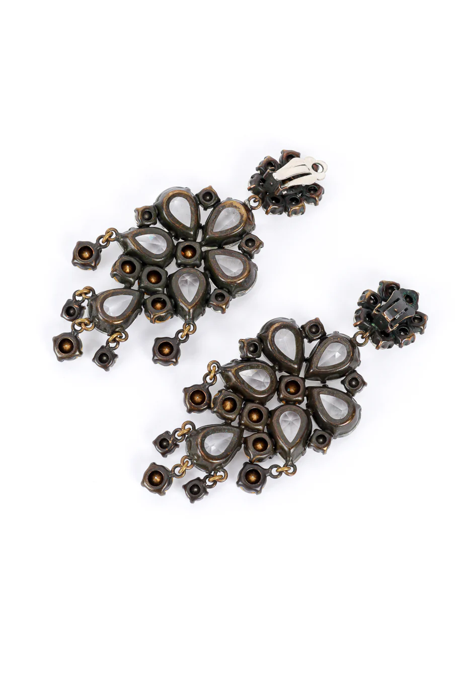 Crystal Flower Drop Earrings - Image 5