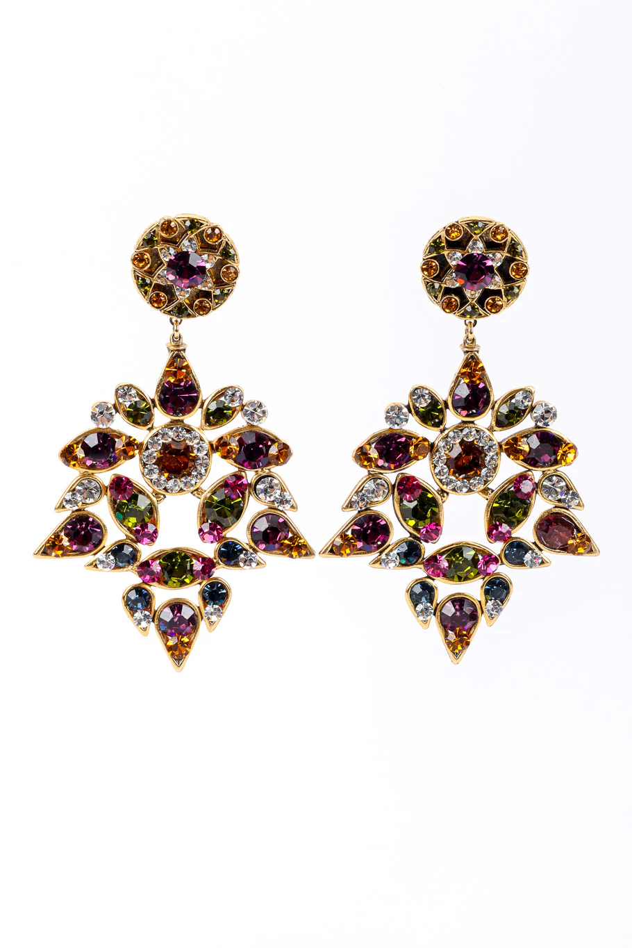 Crystal Flower Drop Earrings