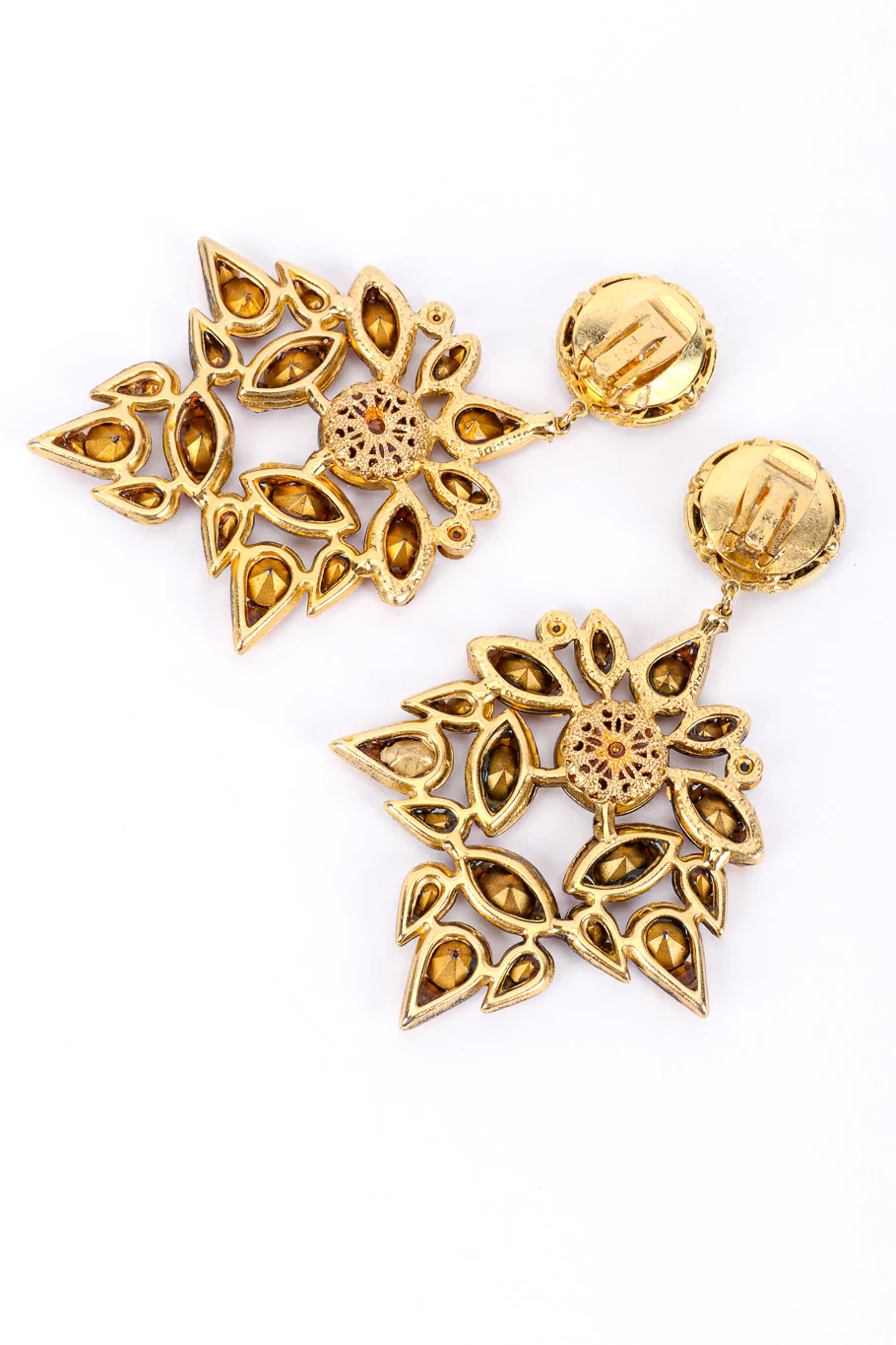 Crystal Flower Drop Earrings - Image 6