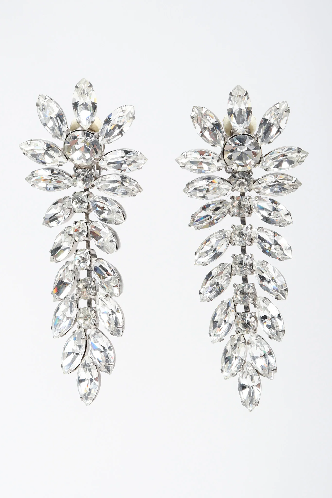 Crystal Flower Feather Earring - Image 3