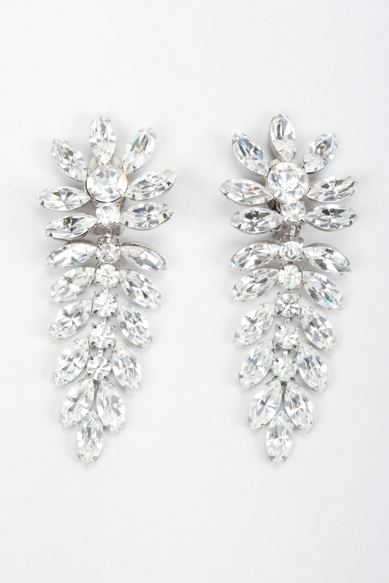 Crystal Flower Feather Earring - Image 4