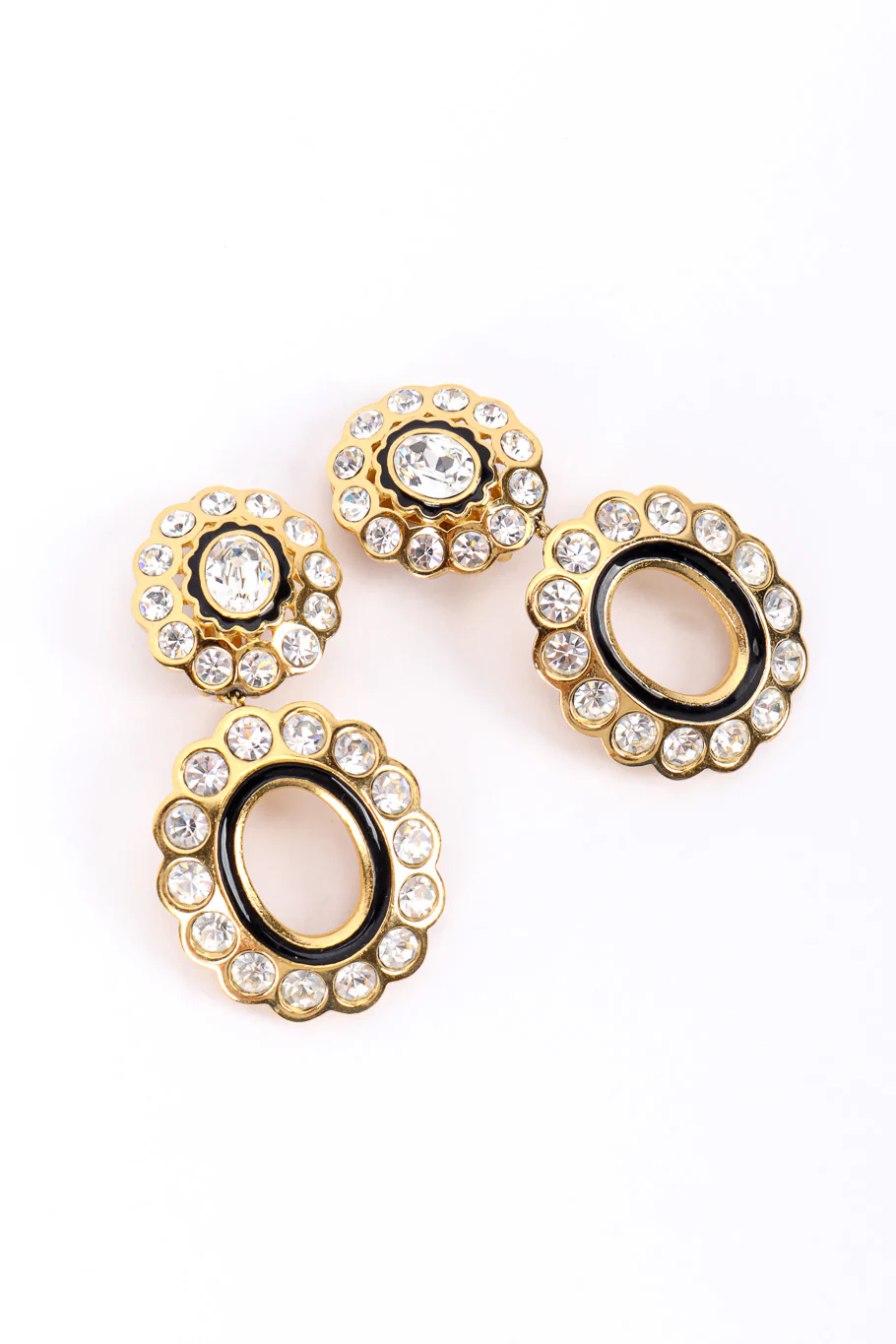 Crystal Flower Hoop Drop Earrings - Image 3